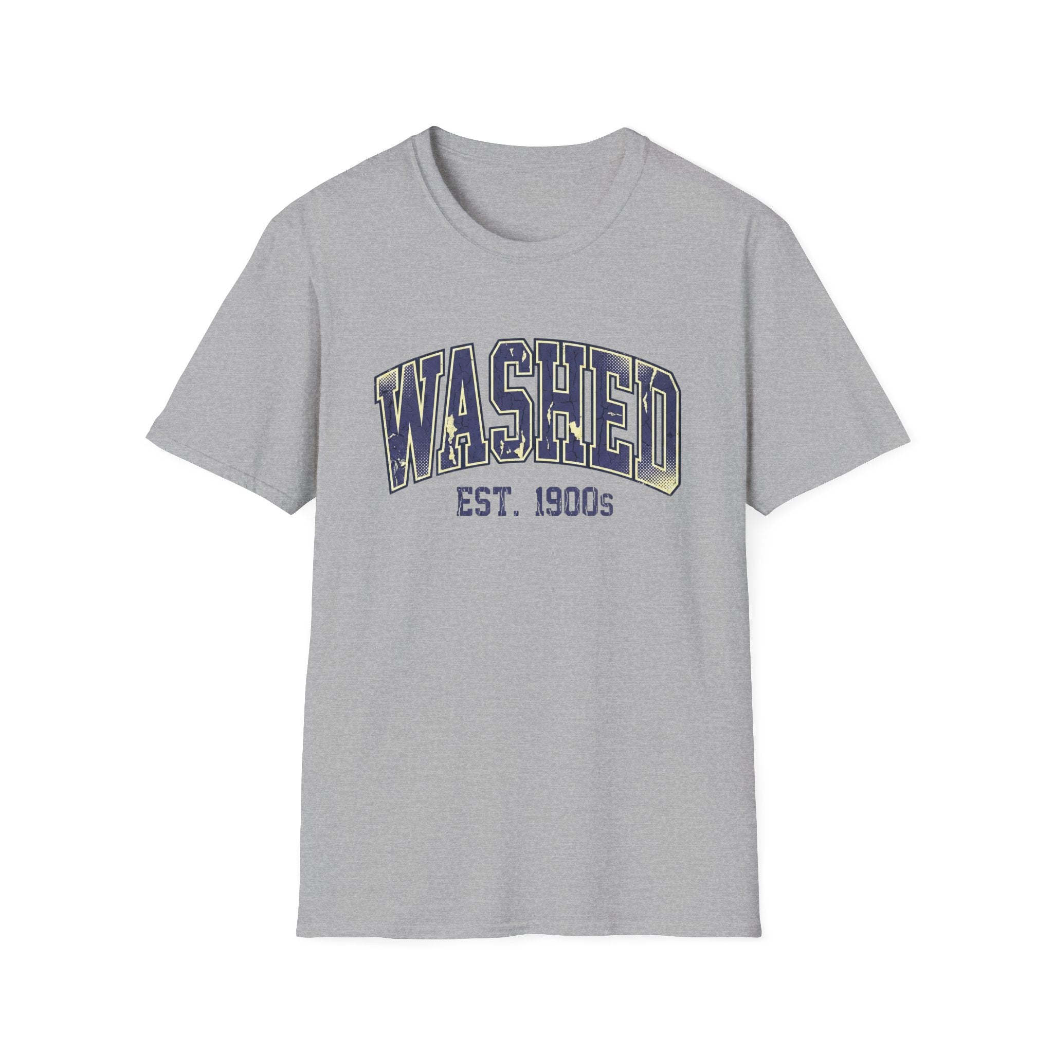 Washed Varsity Crackle Text T-Shirt