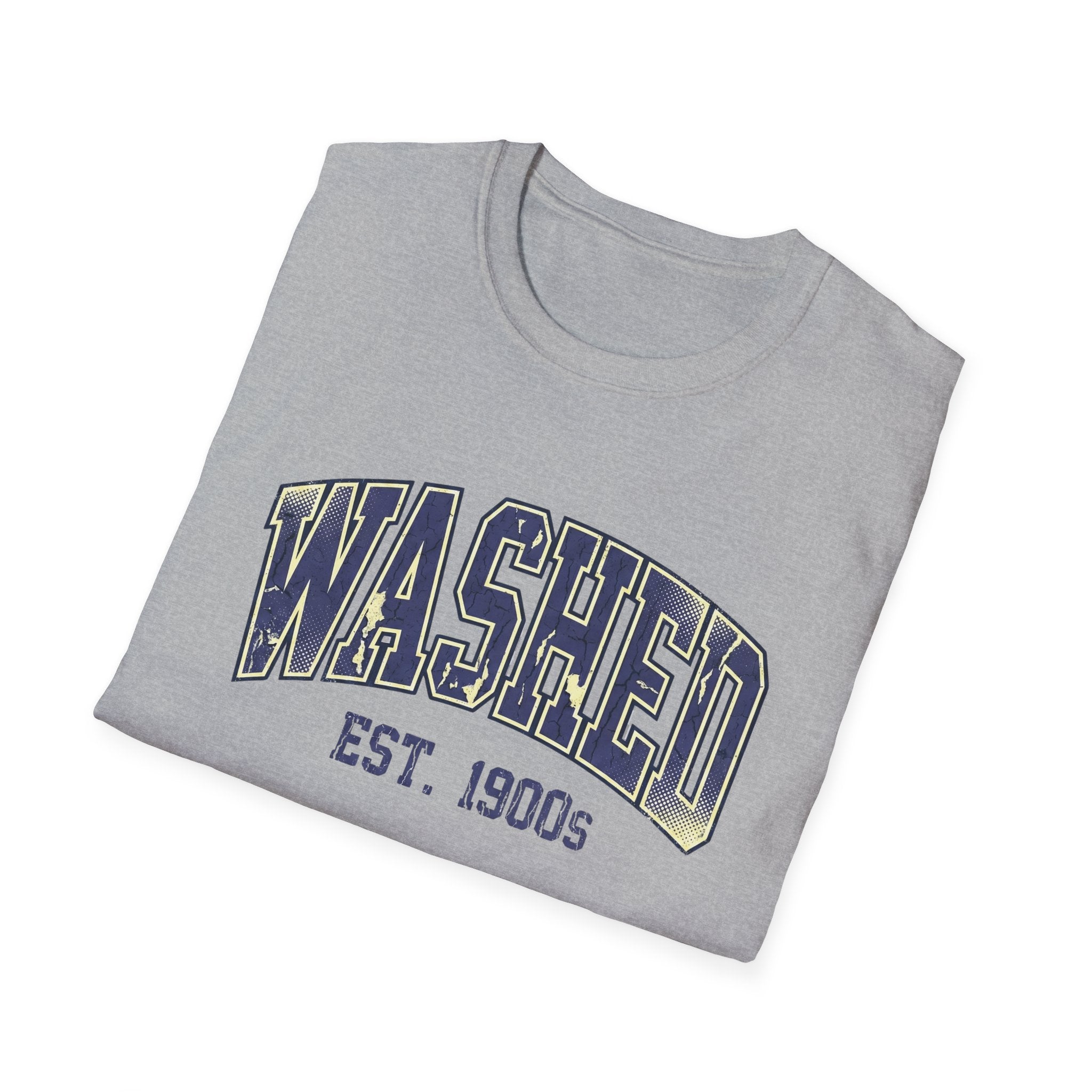 Washed Varsity Crackle Text T-Shirt