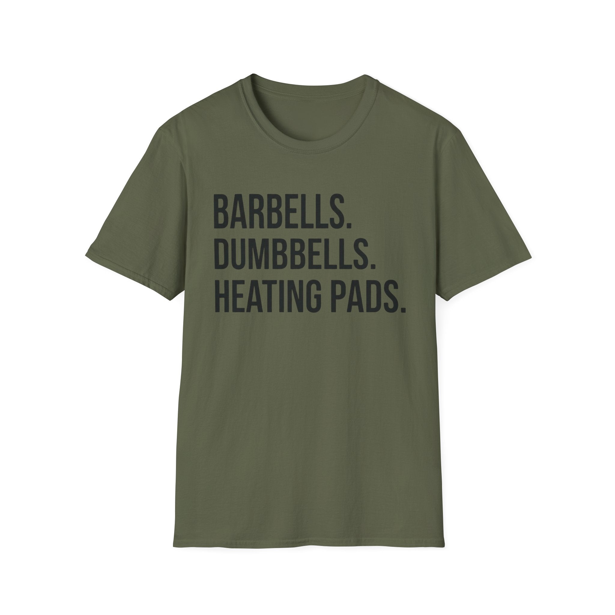 Barbells Dumbbells Heating Pads T-Shirt