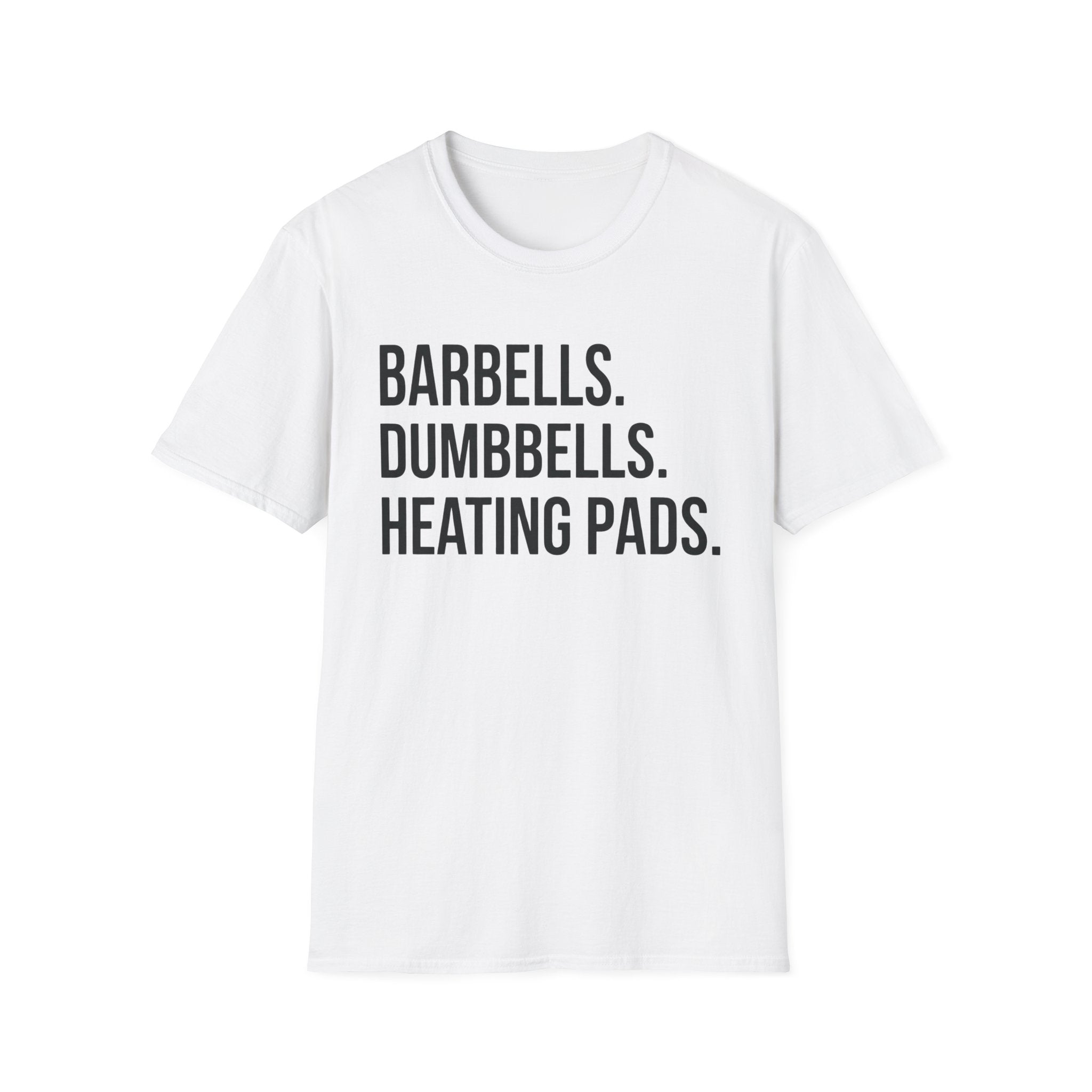 Barbells Dumbbells Heating Pads T-Shirt