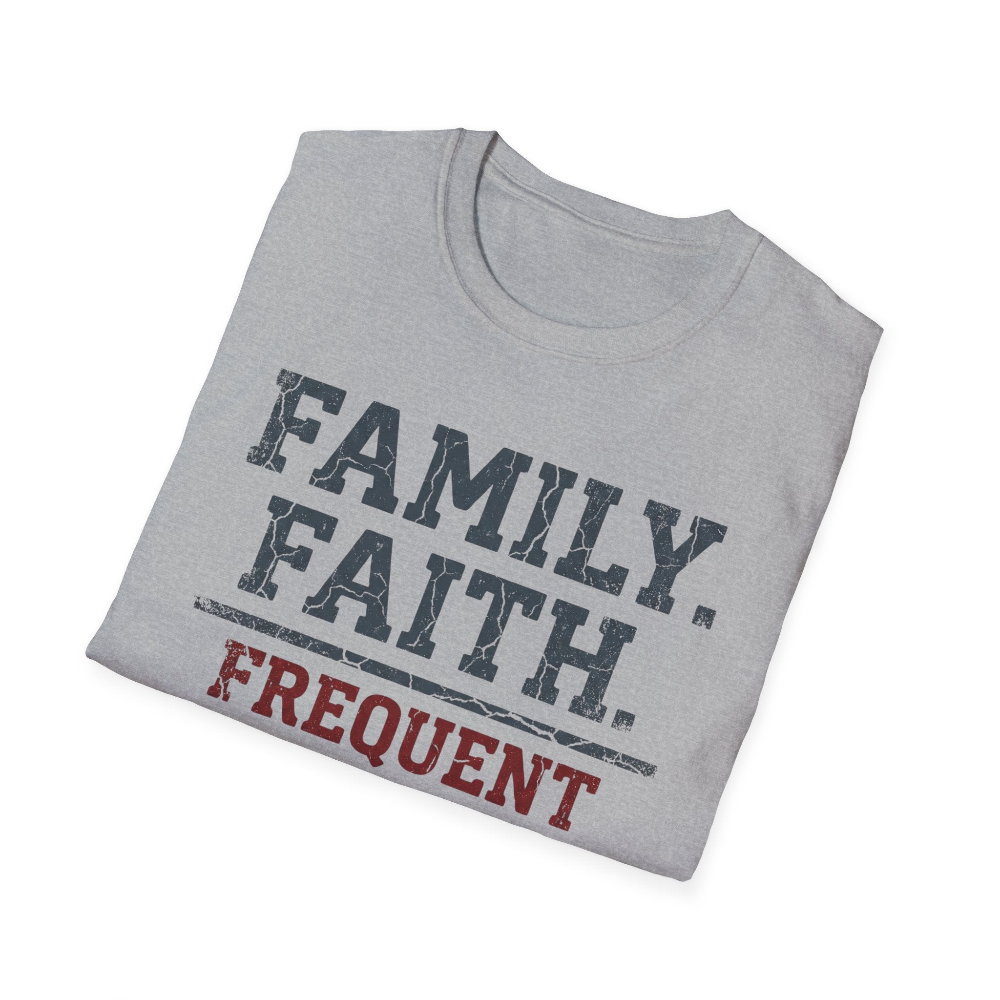 Family Faith Frequent Unexplainable Injuries Crackle Text T-Shirt
