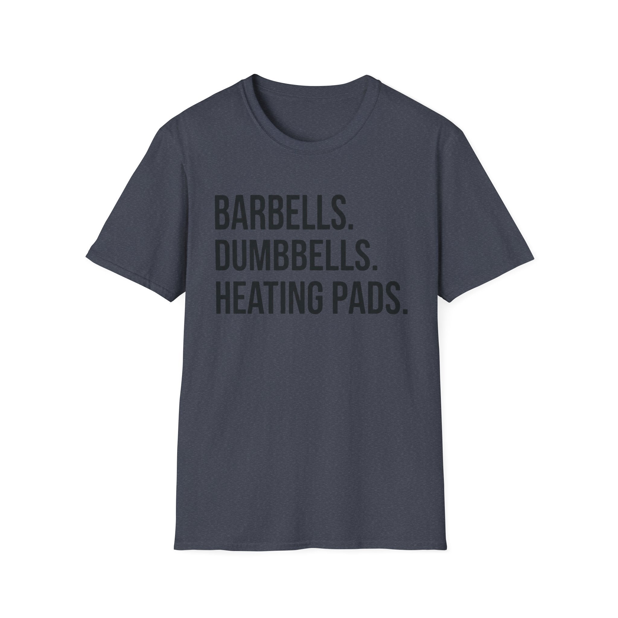 Barbells Dumbbells Heating Pads T-Shirt
