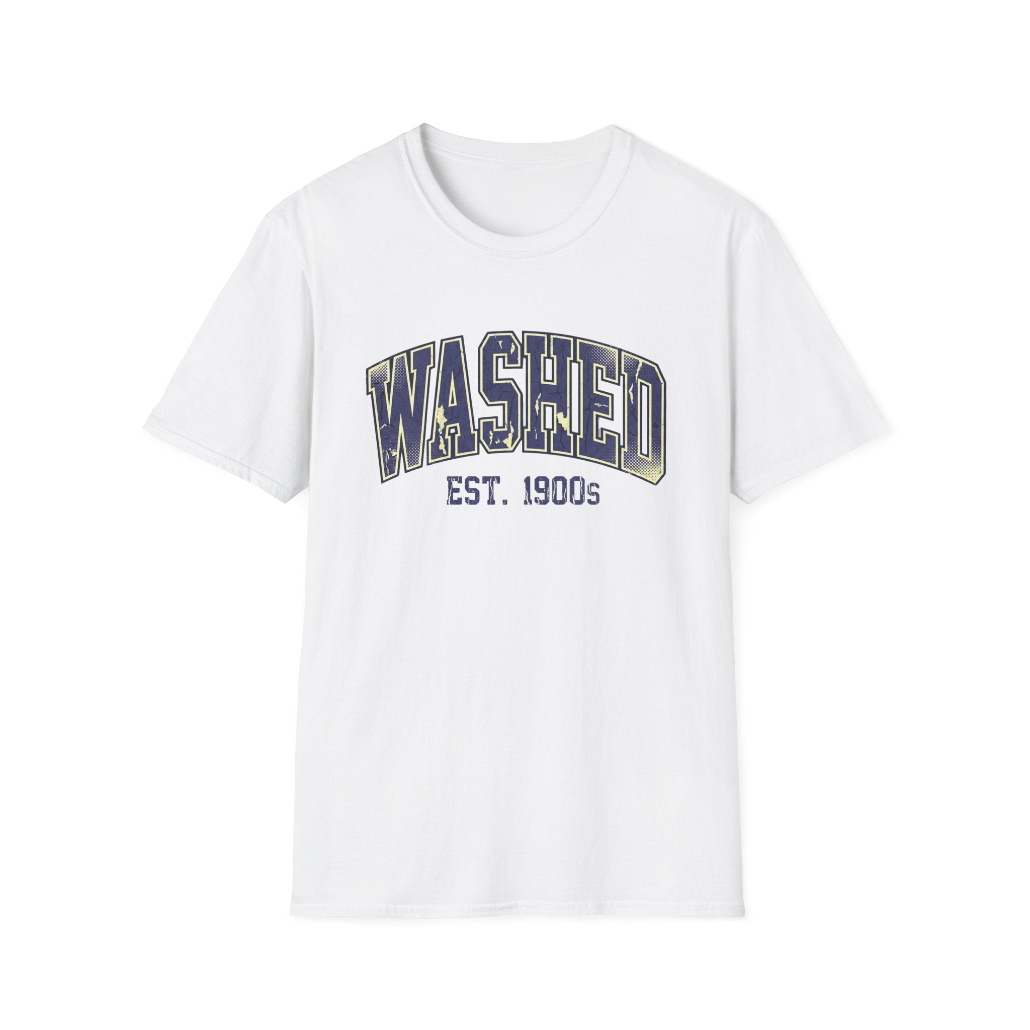 Washed Varsity Crackle Text T-Shirt