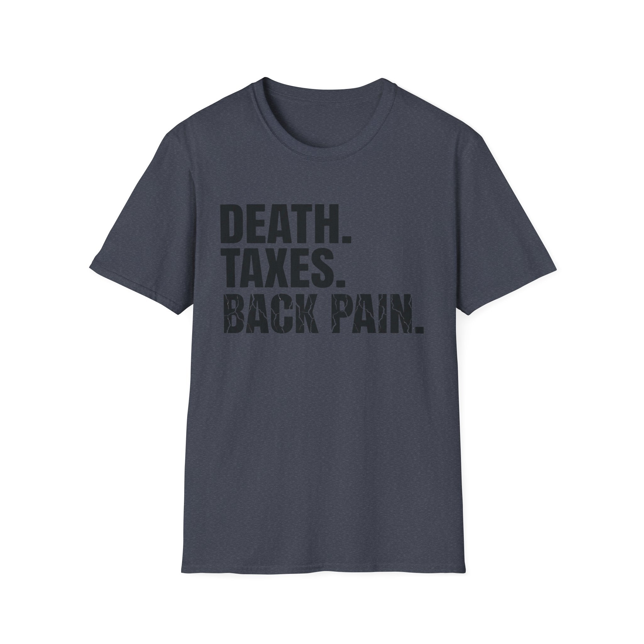 Death Taxes Back Pain Block Text T-Shirt