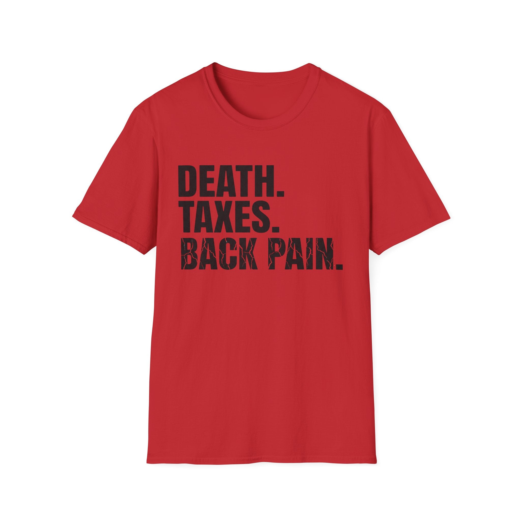 Death Taxes Back Pain Block Text T-Shirt