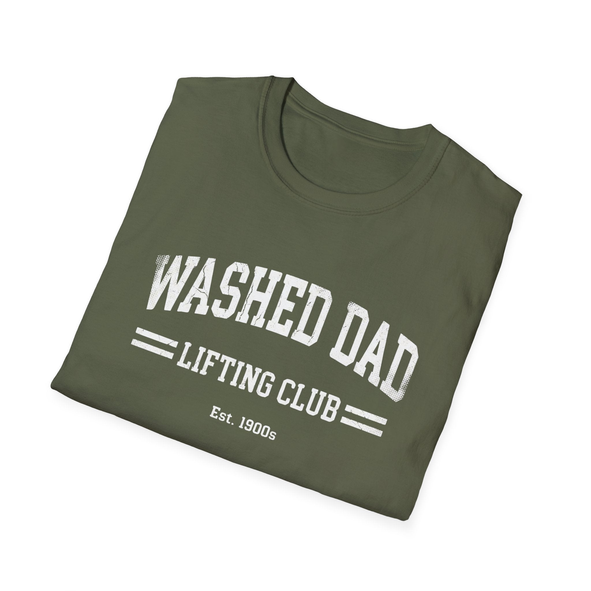 Washed Dad Lifting Club (White Text) T-Shirt