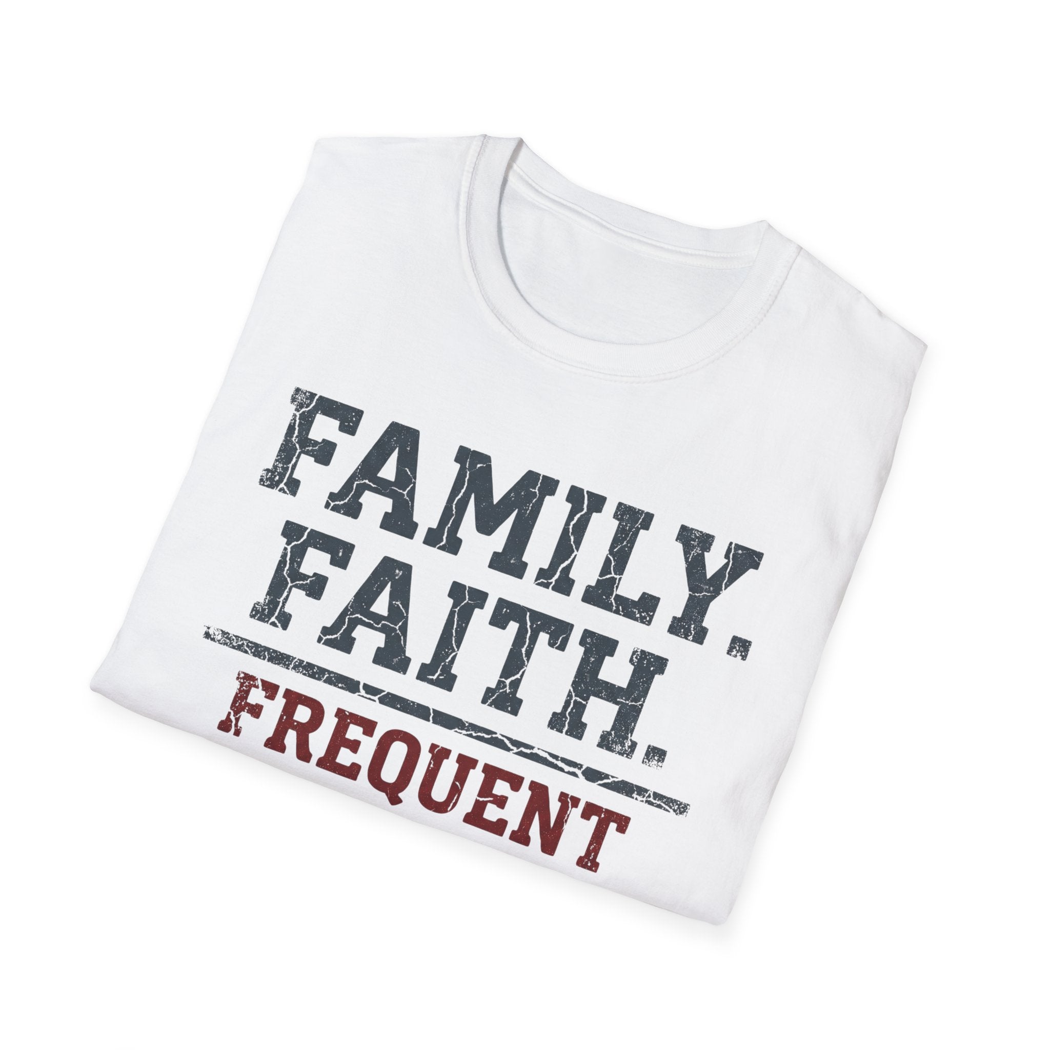 Family Faith Frequent Unexplainable Injuries Crackle Text T-Shirt