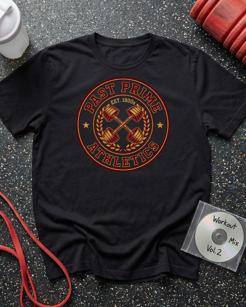 Past Prime Athletics Crossed Barbell T-Shirt