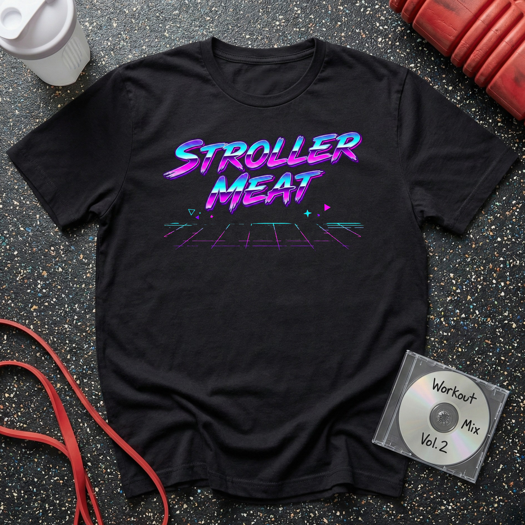 Stroller Meat Retro Text T-Shirt