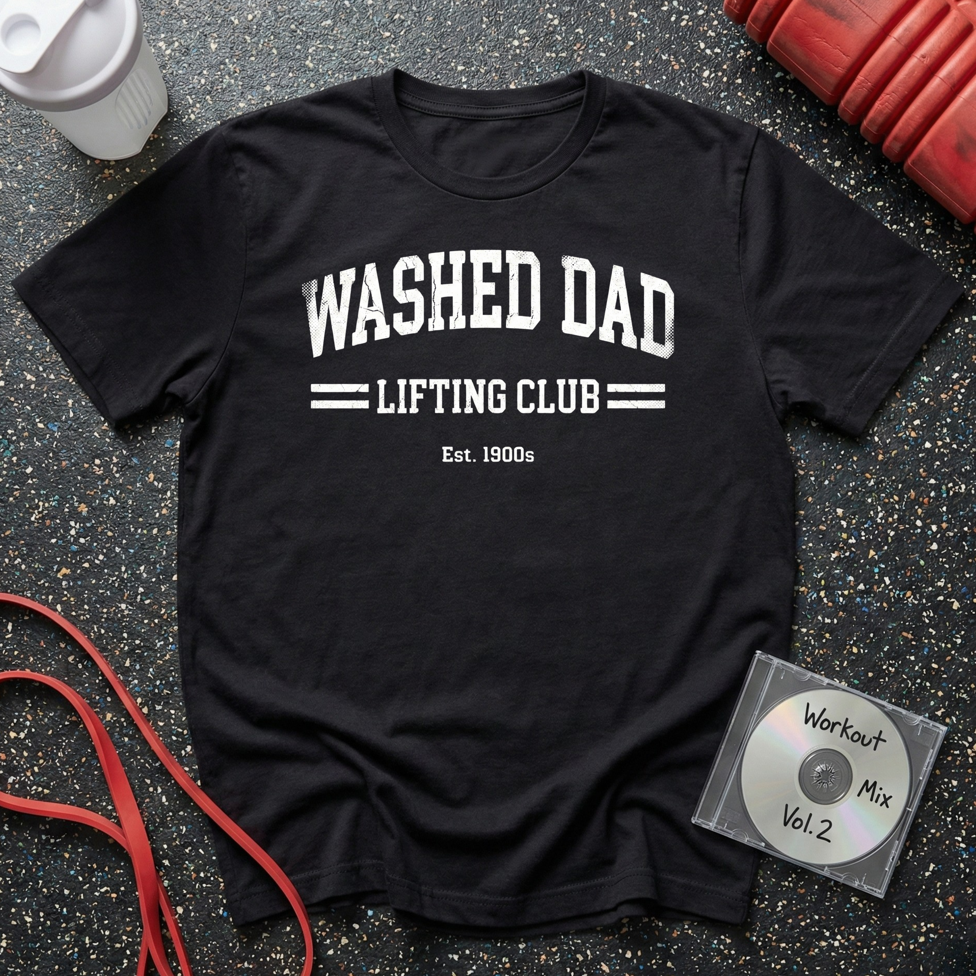 Washed Dad Lifting Club (White Text) T-Shirt