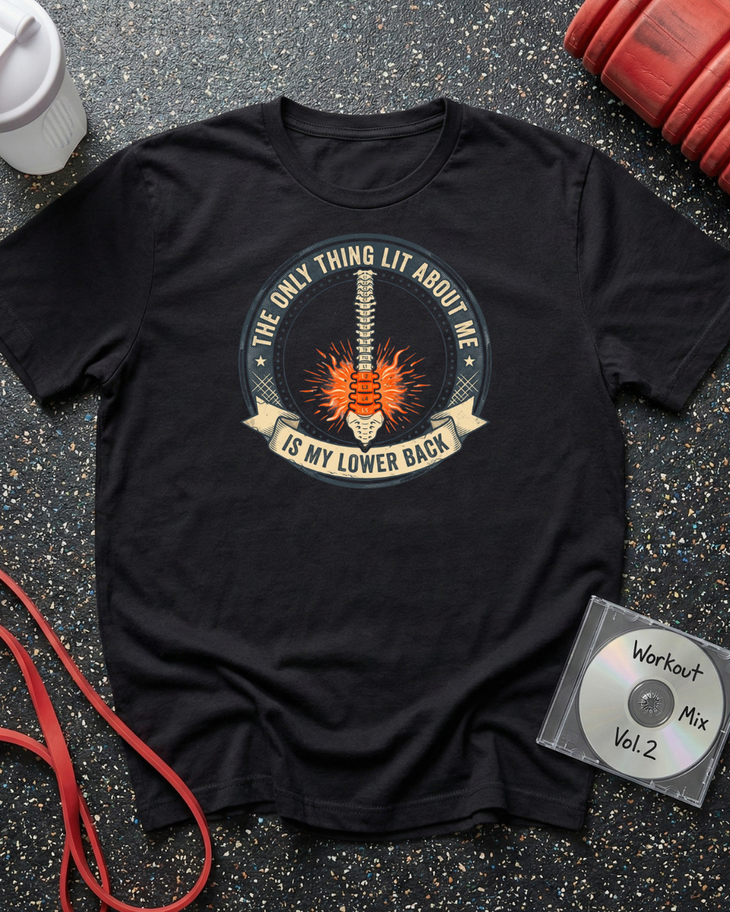 Lit Lower Back Badge Vertebrae Count T-Shirt