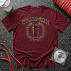 Wake and Shake Blue and Gold Varsity T-Shirt