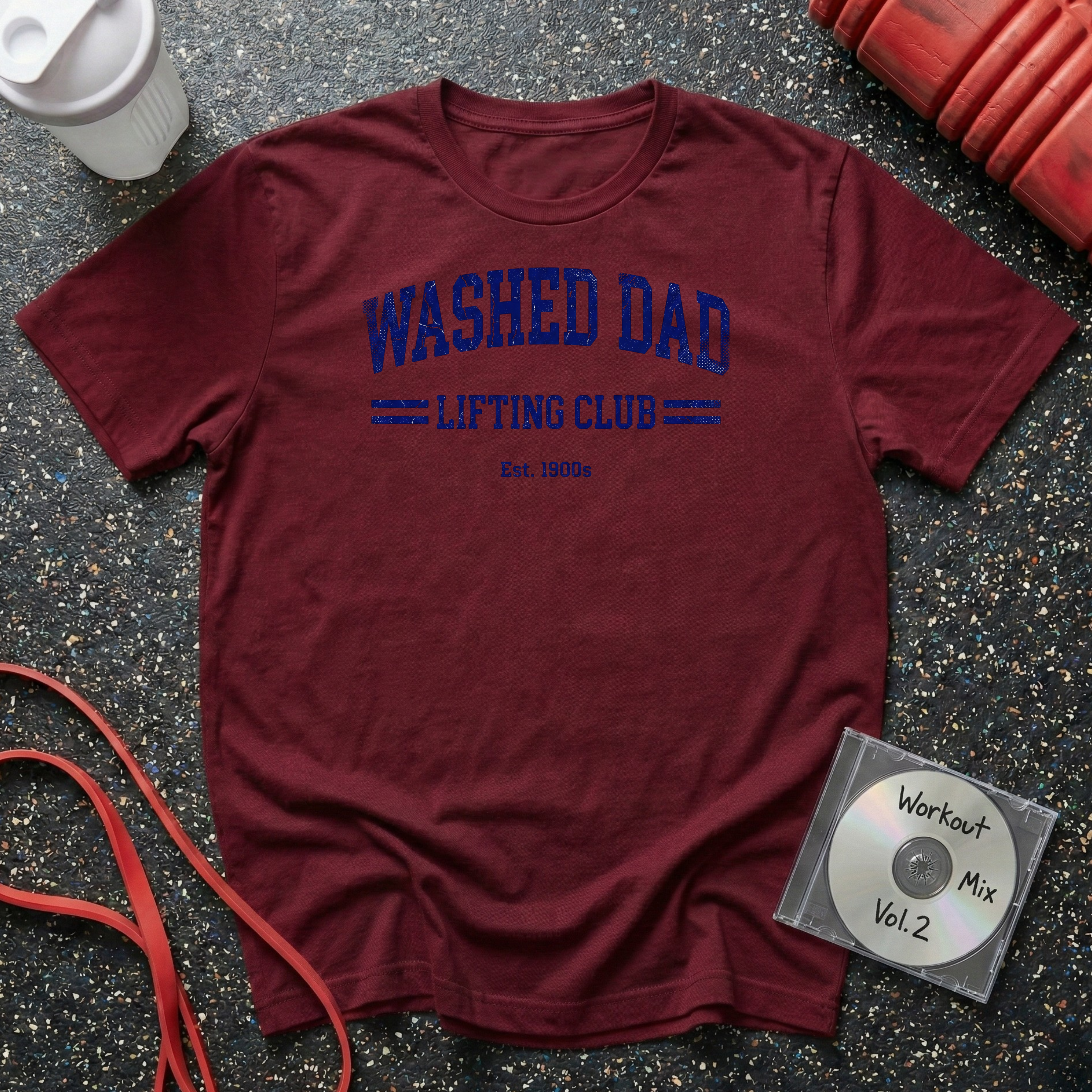 Washed Dad Lifting Club (Blue) T-Shirt