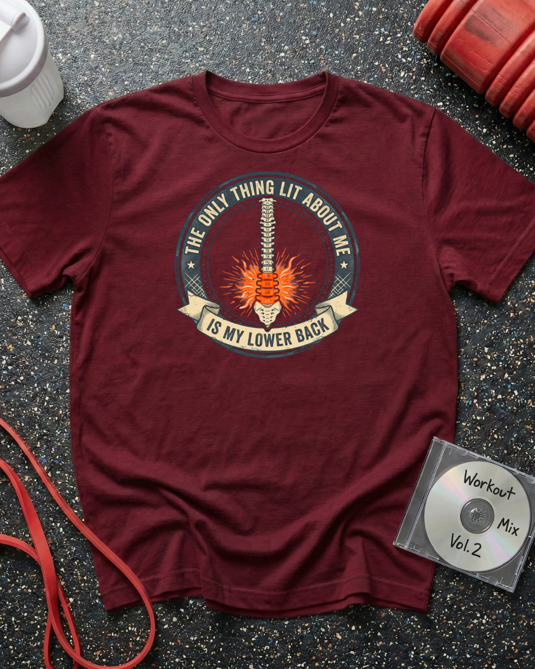 Lit Lower Back Badge Vertebrae Count T-Shirt