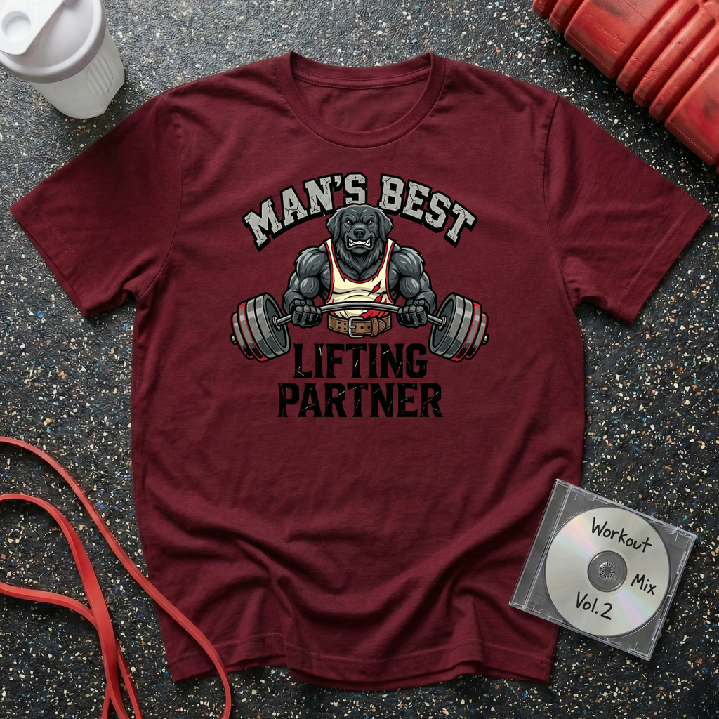 Man's Best Lifting Partner Black Lab T-Shirt
