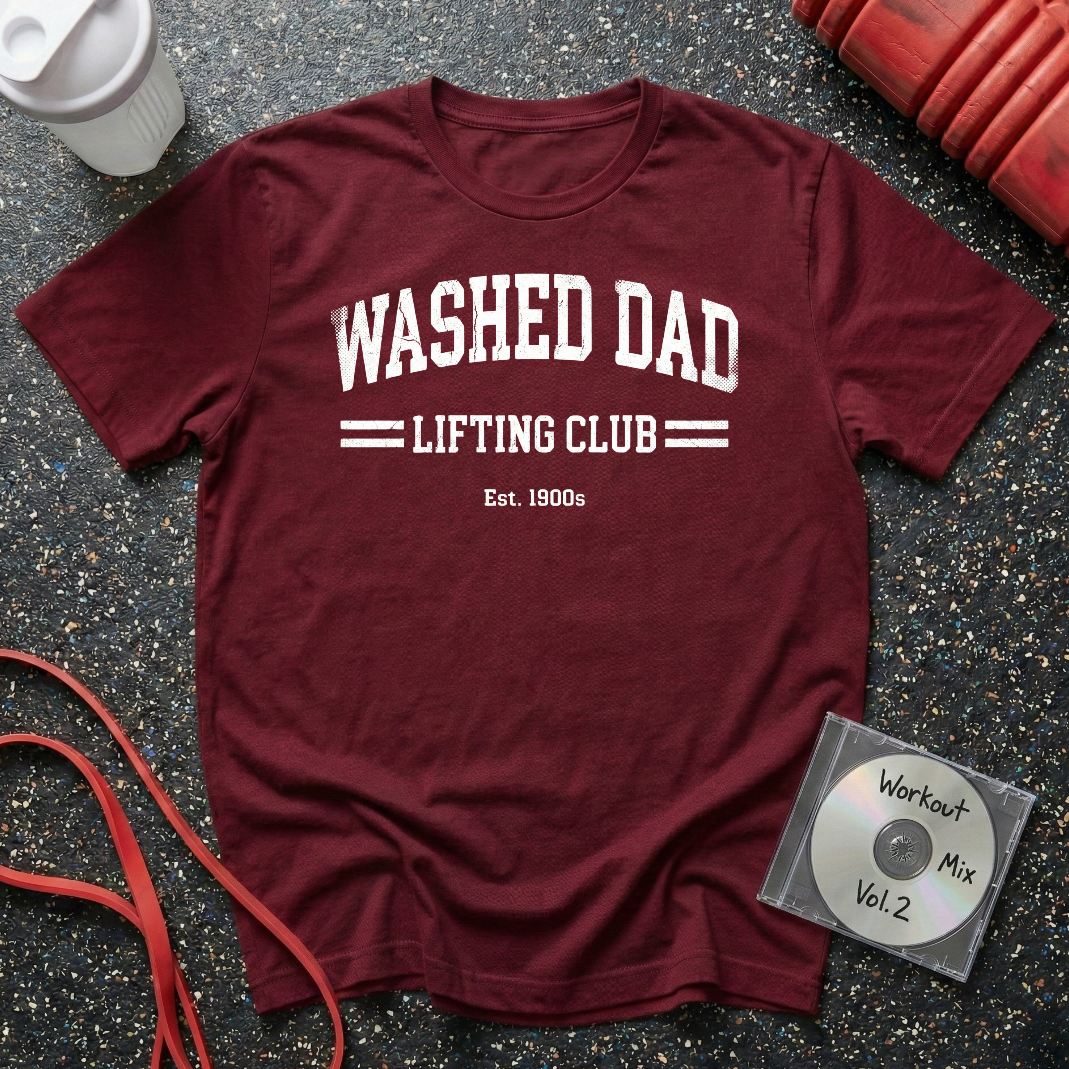 Washed Dad Lifting Club (White Text) T-Shirt