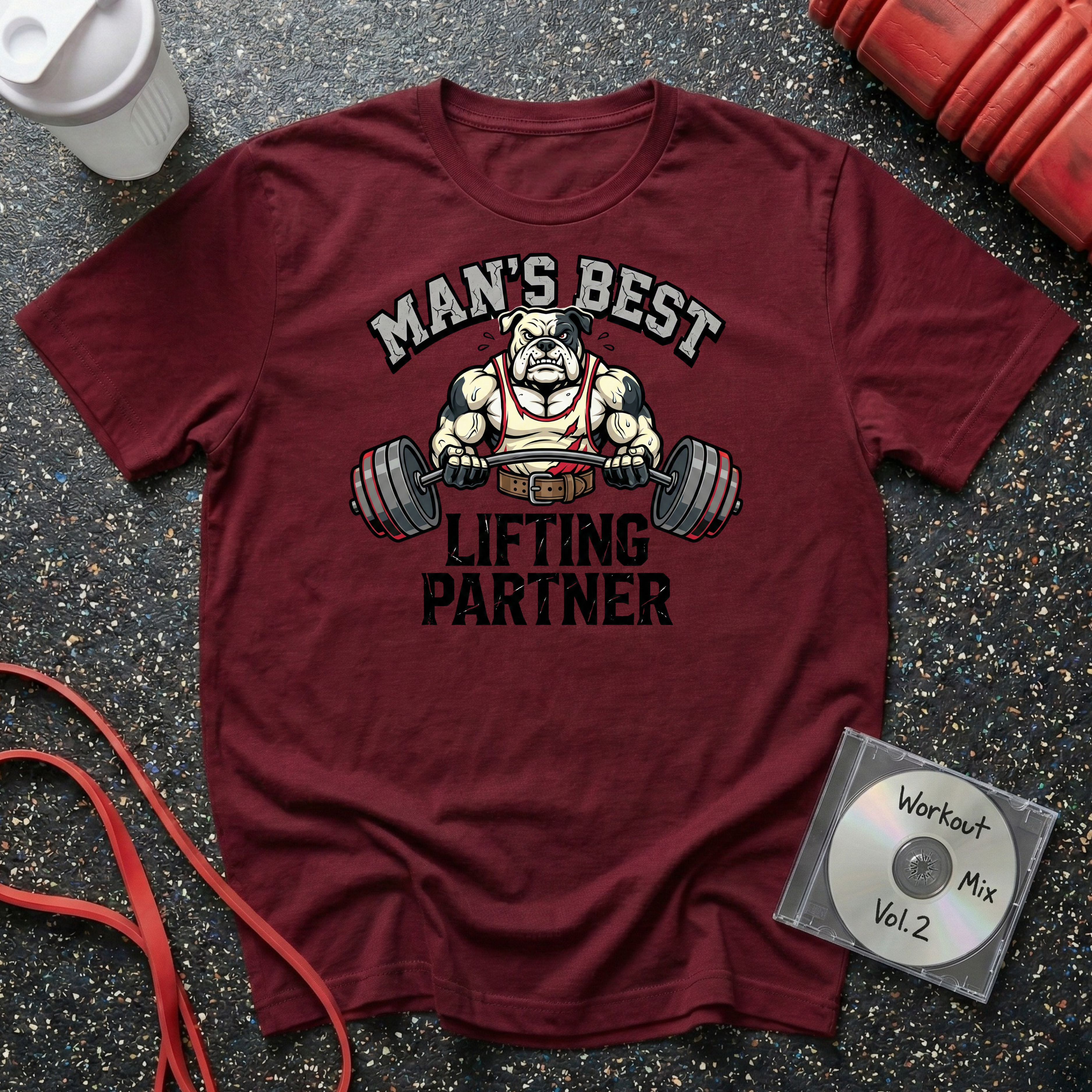 Man's Best Lifting Partner Bulldog T-Shirt