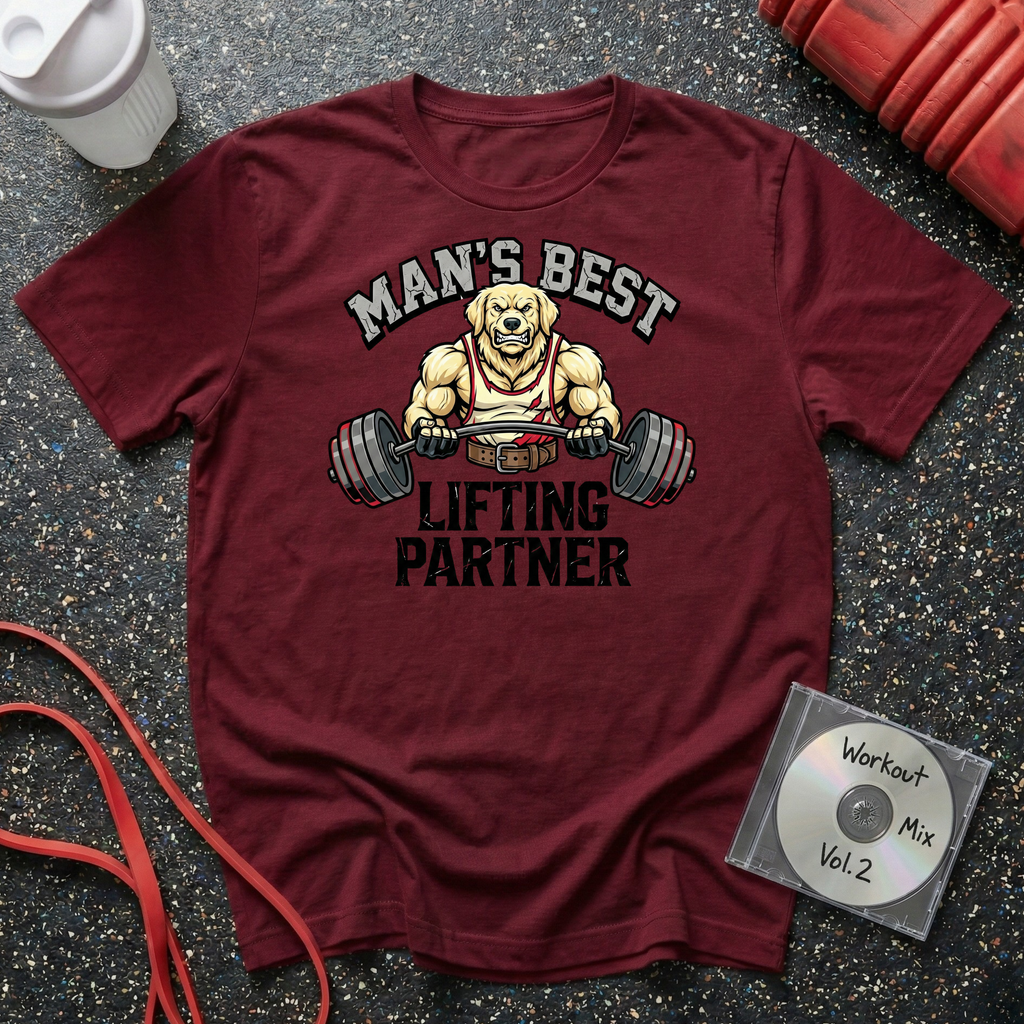 Man's Best Lifting Partner Golden T-Shirt