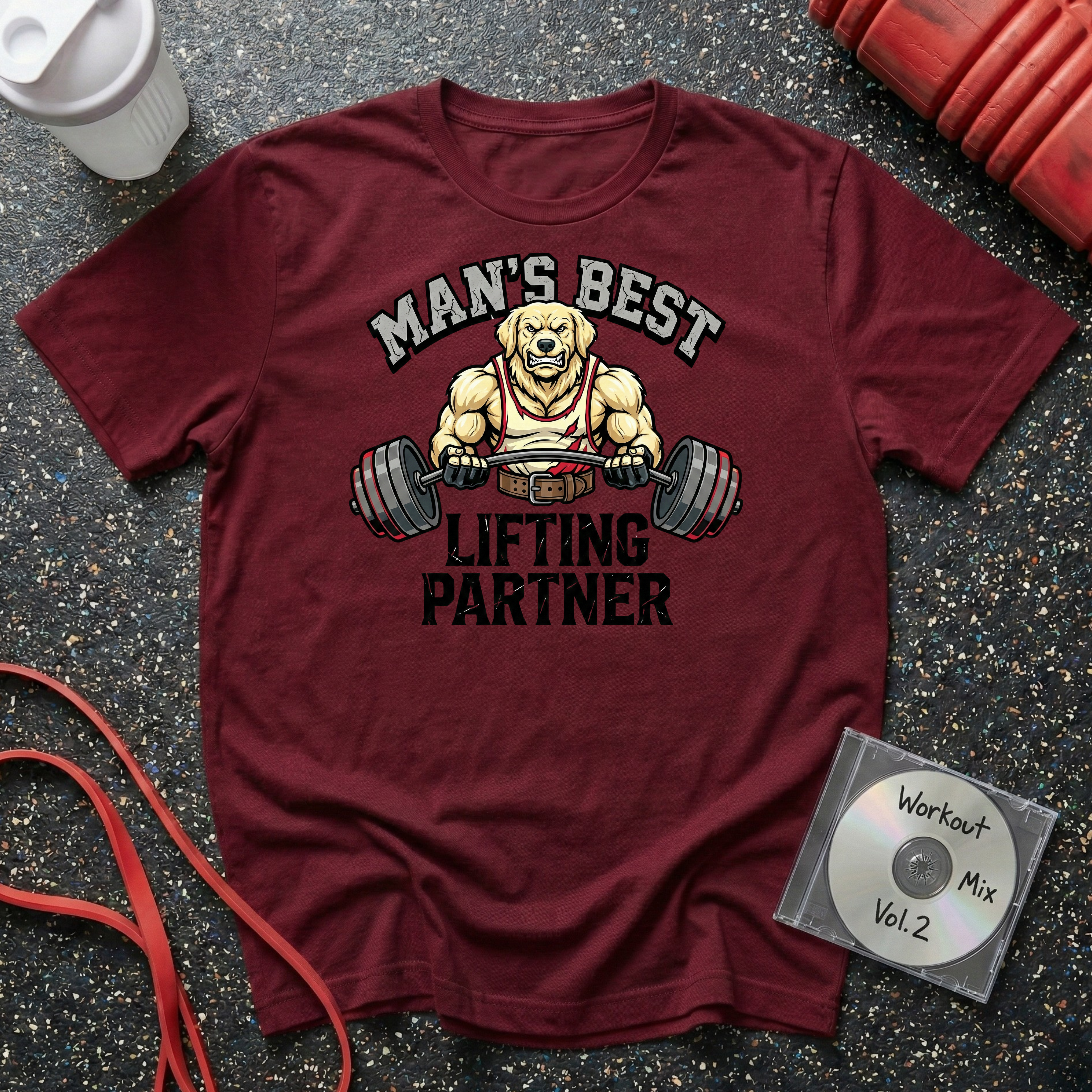 Man's Best Lifting Partner Golden T-Shirt