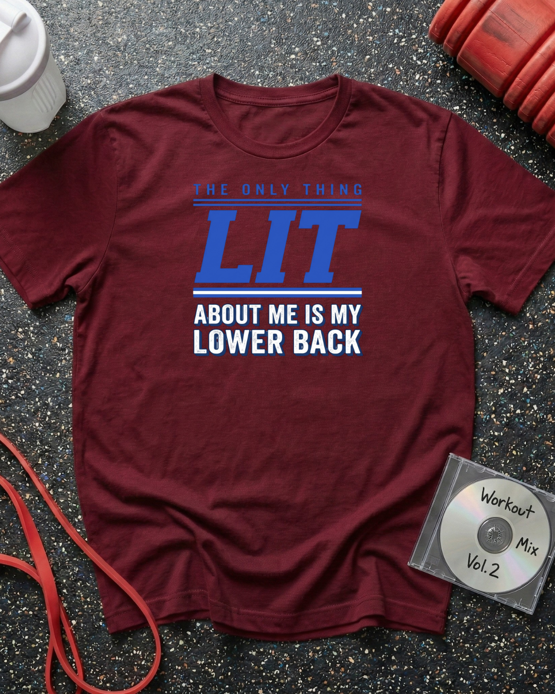 Lit Lower Back (Blue Text) T-Shirt