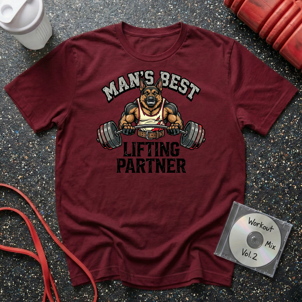 Man's Best Lifting Partner German Shepard T-Shirt