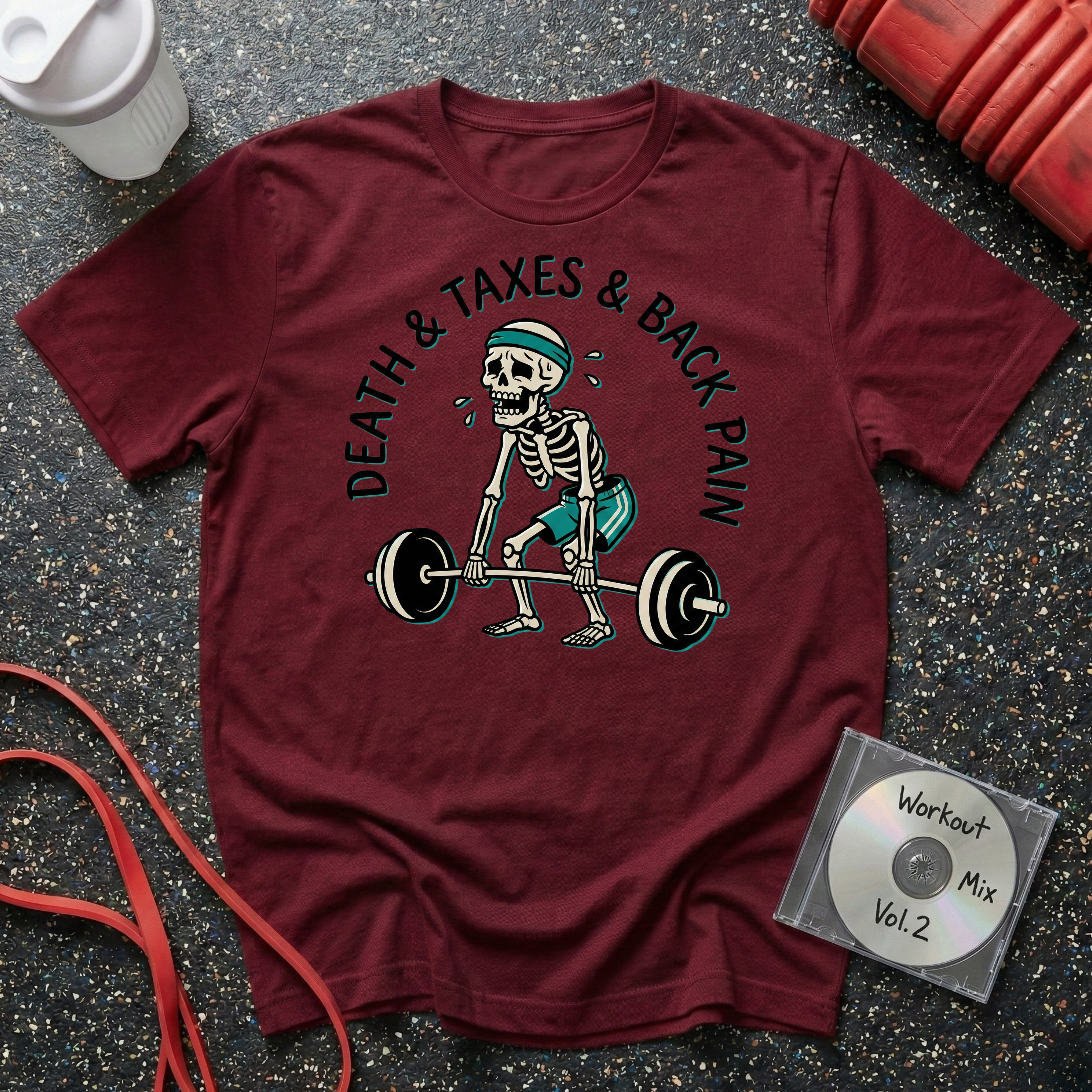 Death Taxes and Back Pain Skeleton T-Shirt