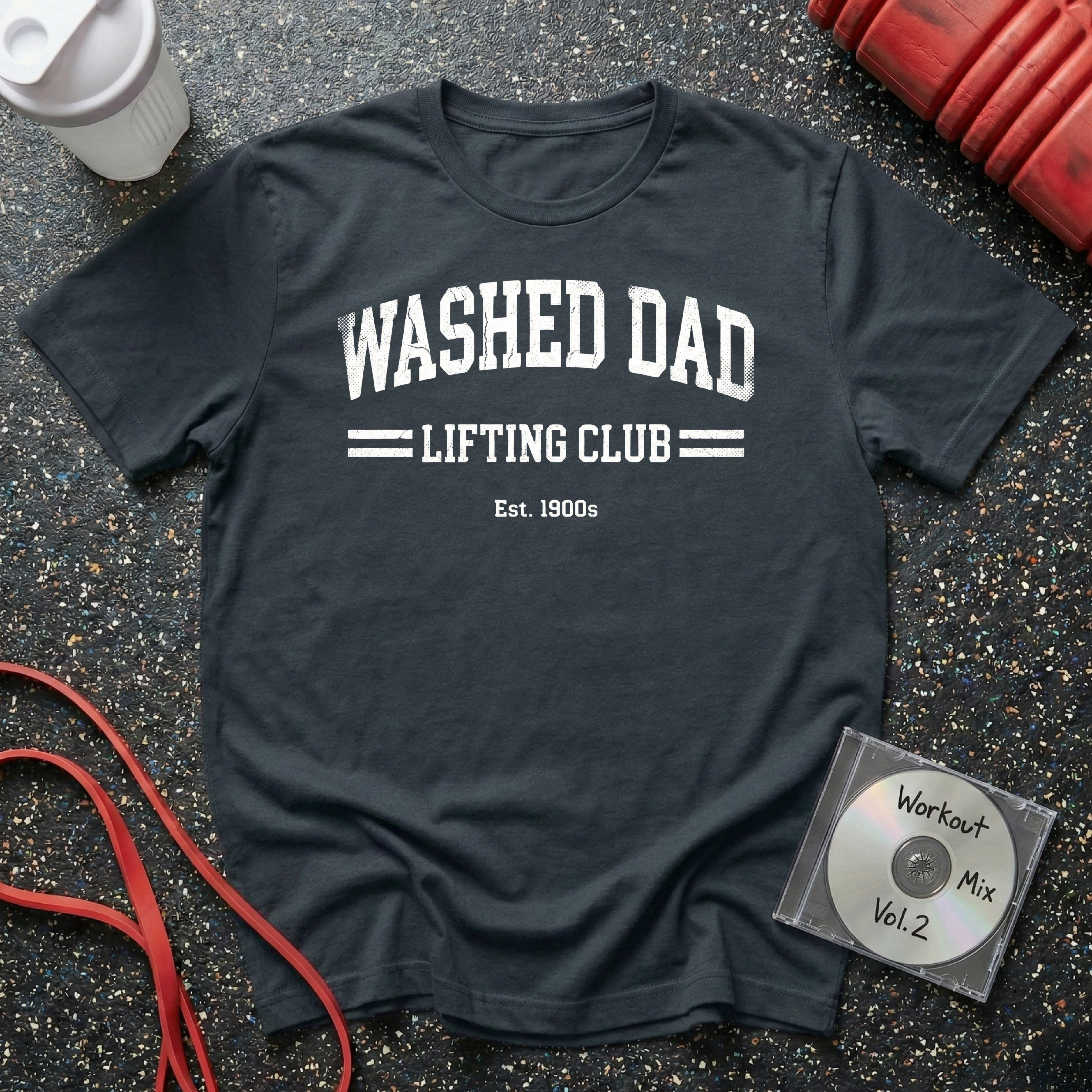 Washed Dad Lifting Club (White Text) T-Shirt
