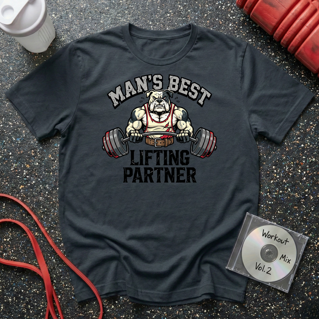 Man's Best Lifting Partner Bulldog T-Shirt