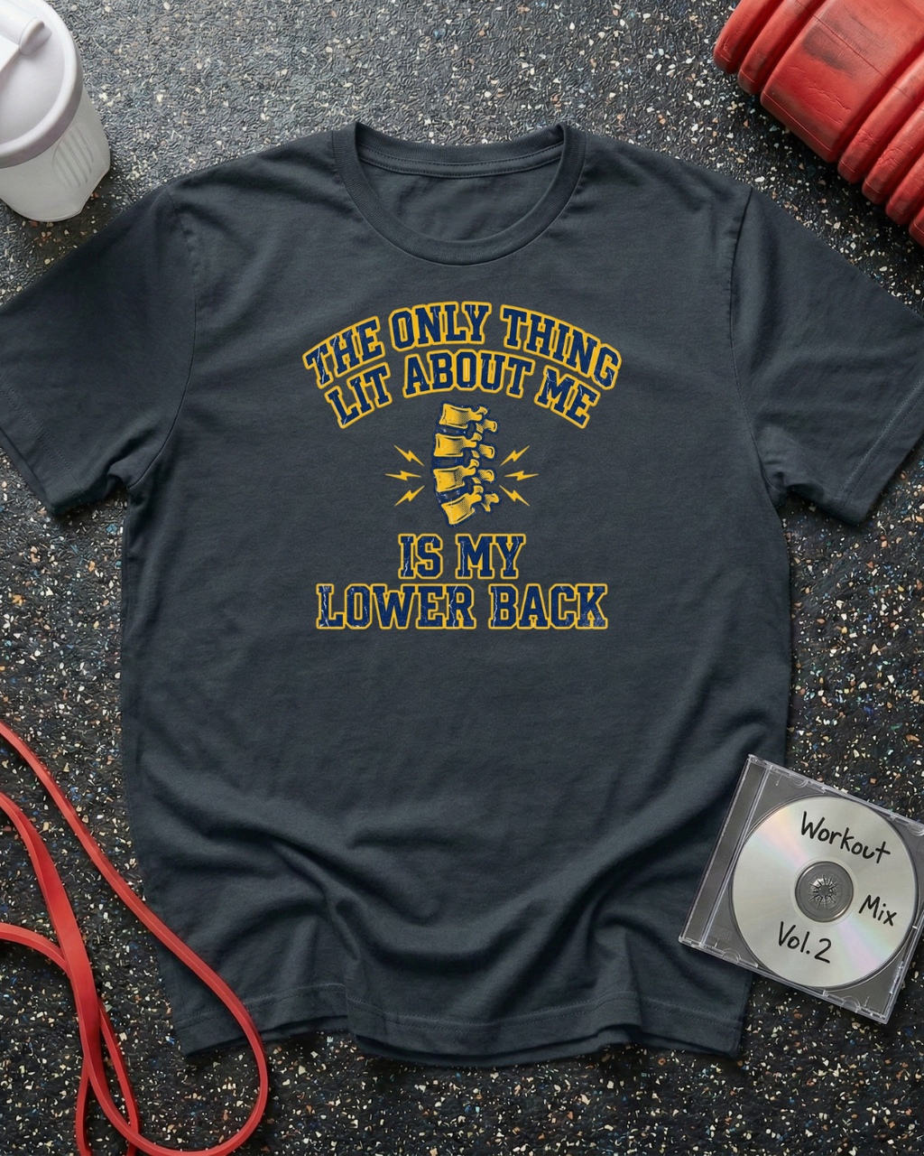 Lit Lower Back (Blue & Gold Text) T-Shirt