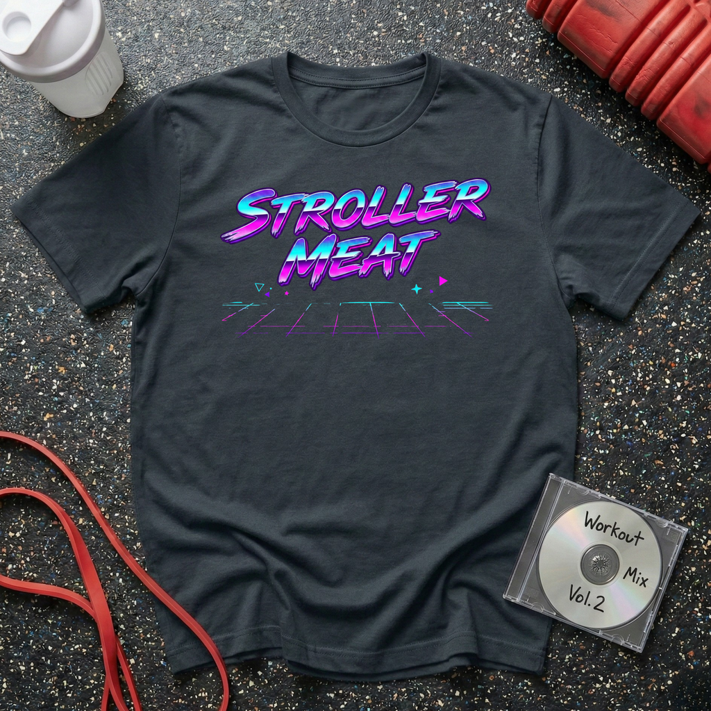 Stroller Meat Retro Text T-Shirt