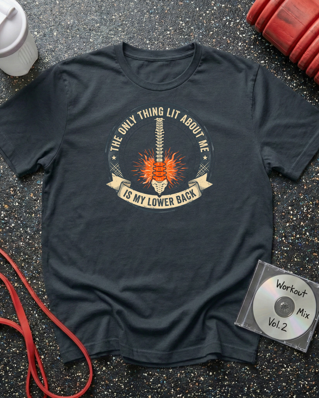 Lit Lower Back Badge Vertebrae Count T-Shirt