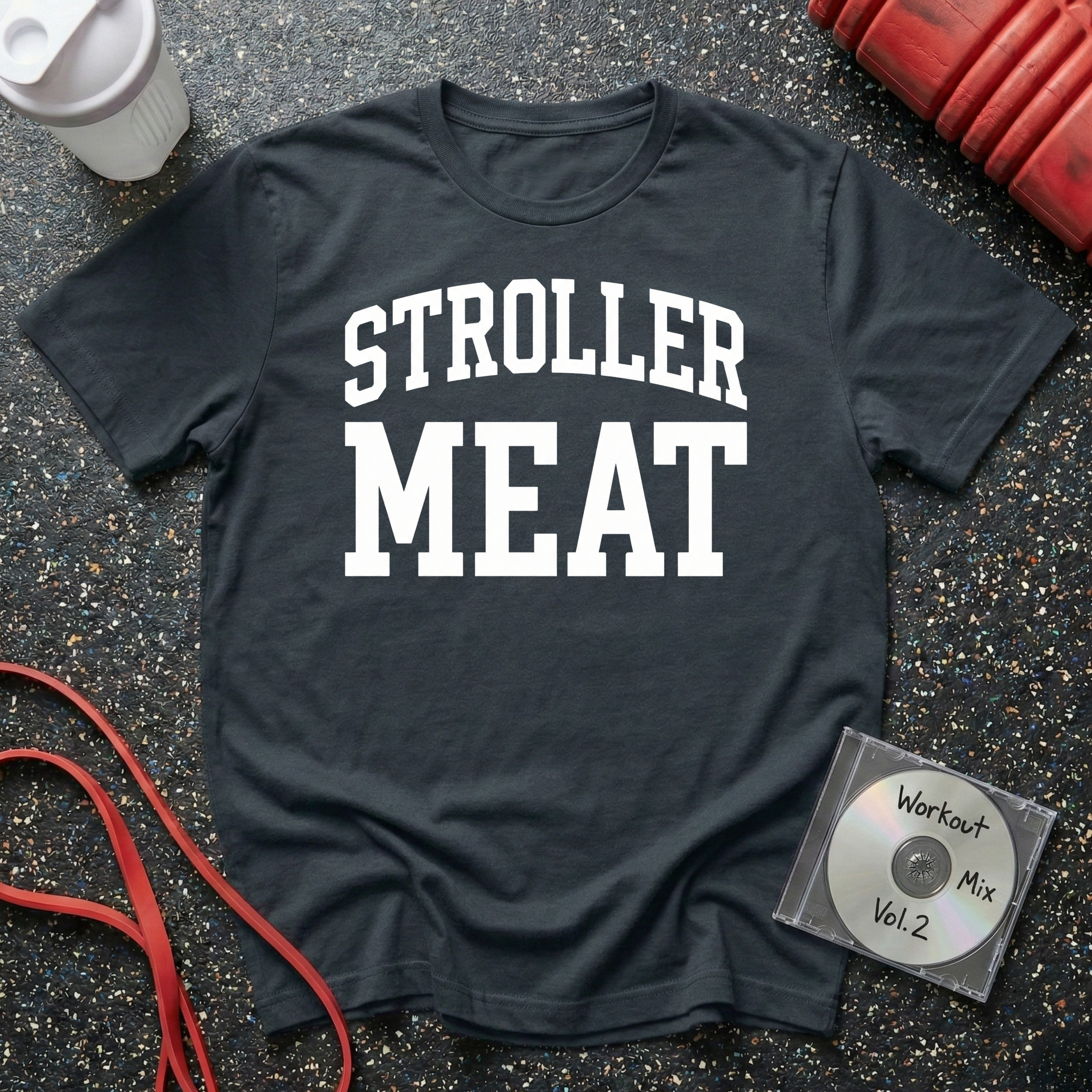 Stroller Meat Arched Text T-Shirt