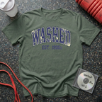 Washed Varsity Crackle Text T-Shirt