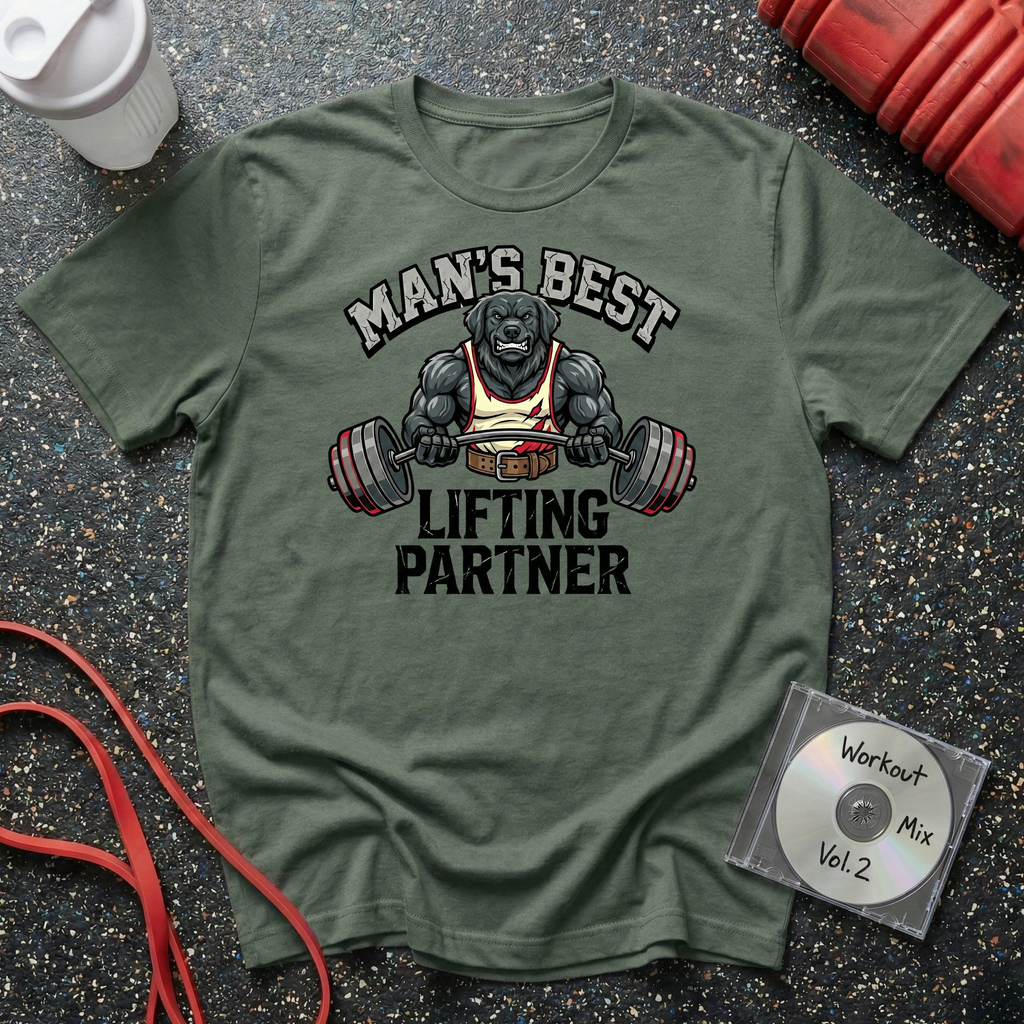 Man's Best Lifting Partner Black Lab T-Shirt