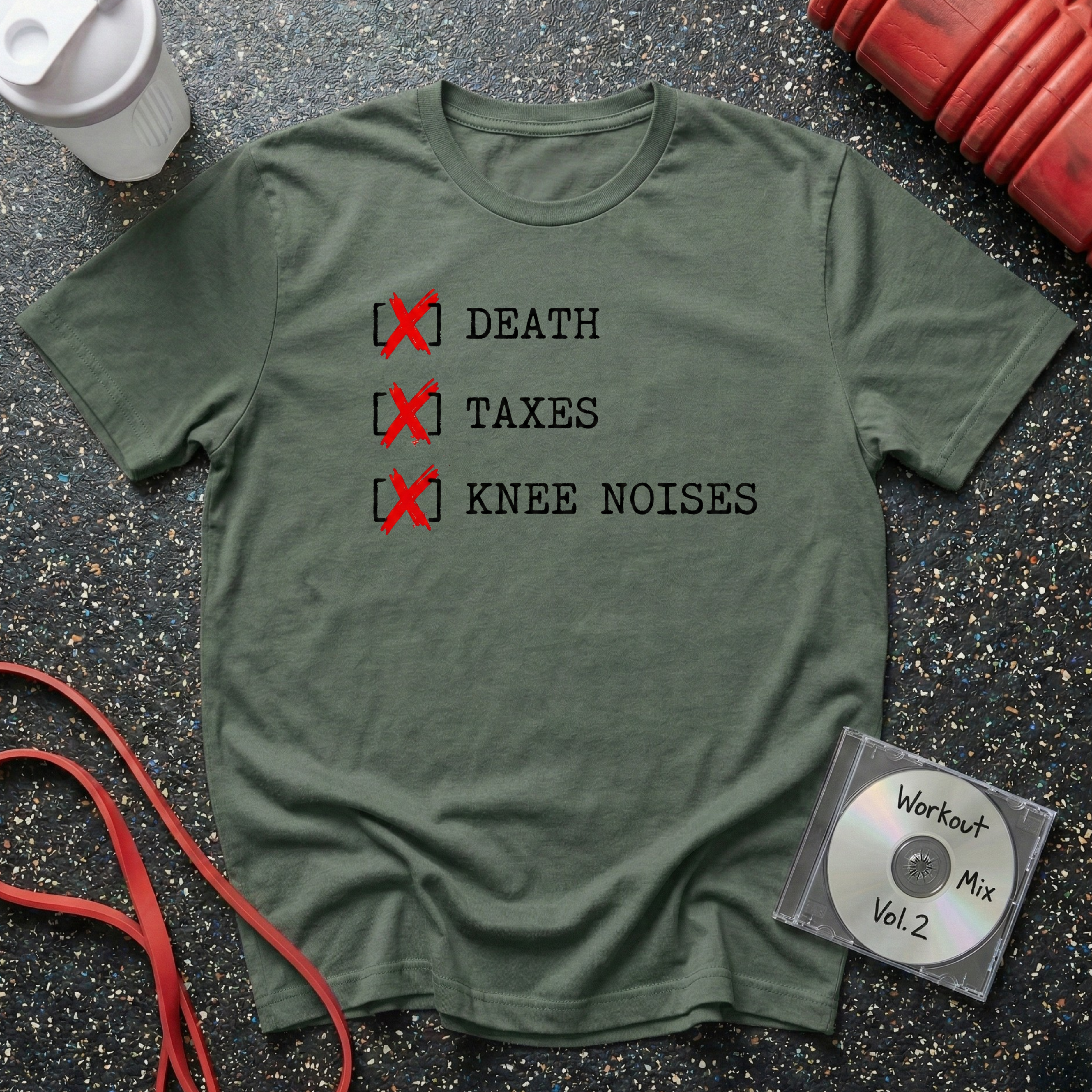 Death Taxes Knee Noises T-Shirt