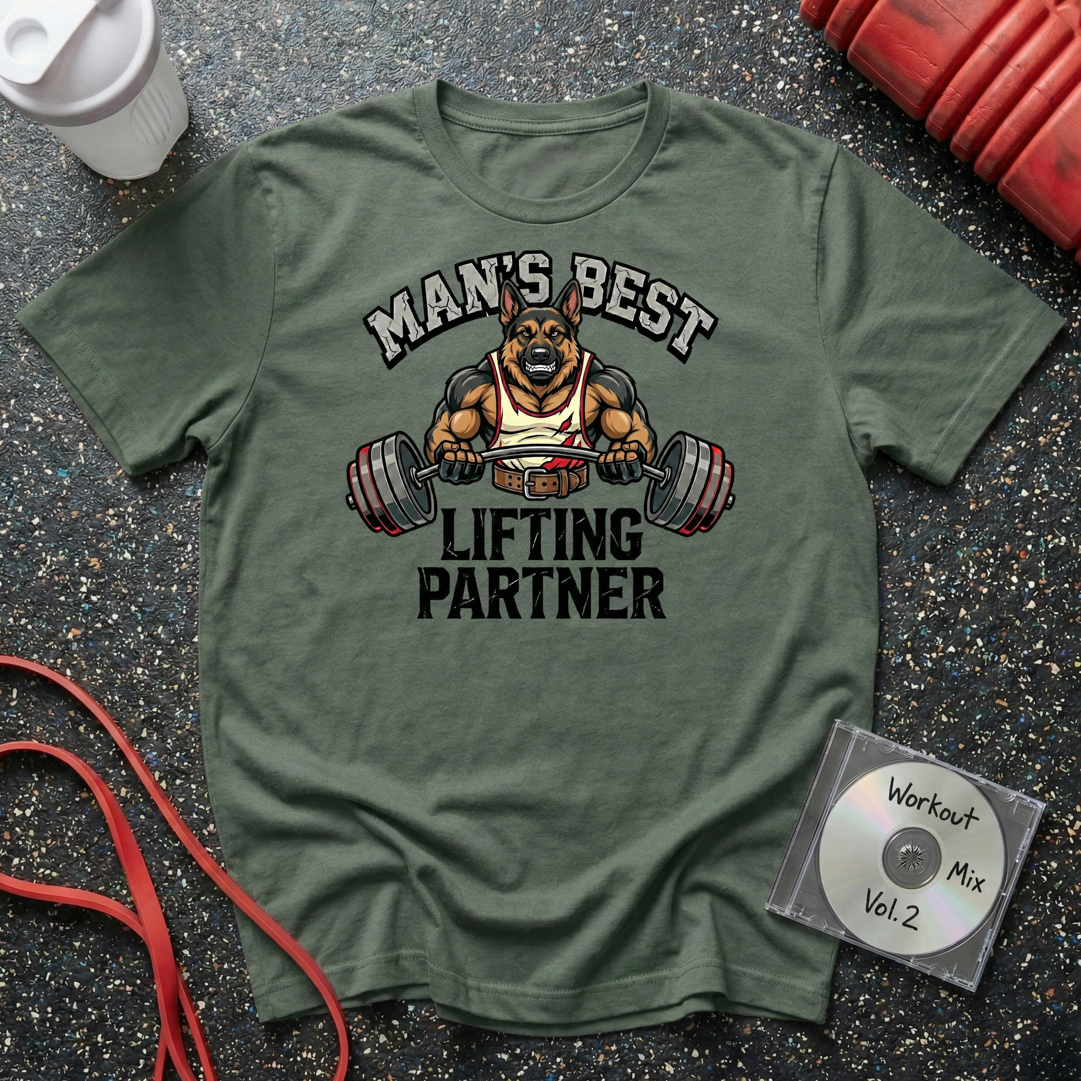 Man's Best Lifting Partner German Shepard T-Shirt