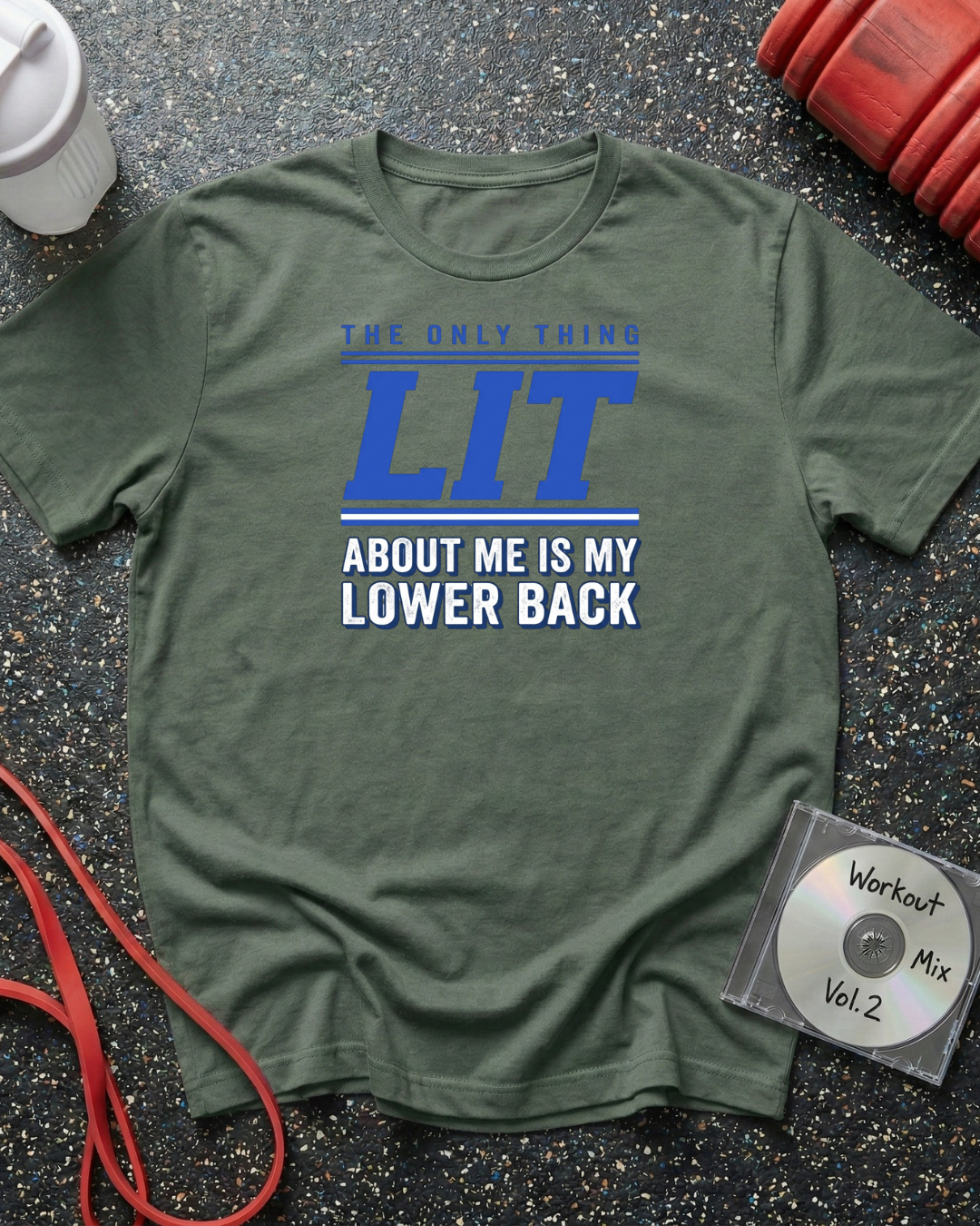 Lit Lower Back (Blue Text) T-Shirt