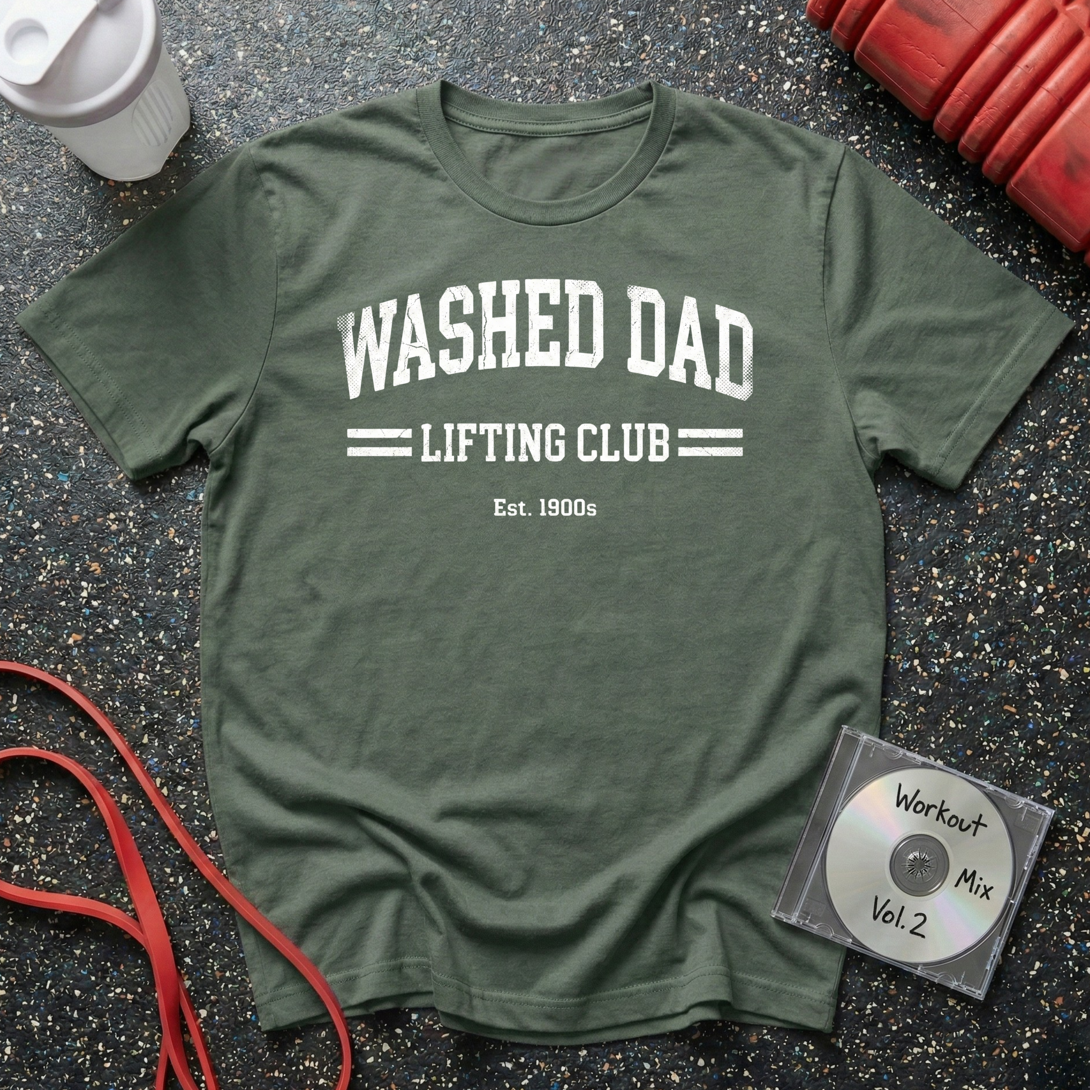 Washed Dad Lifting Club (White Text) T-Shirt