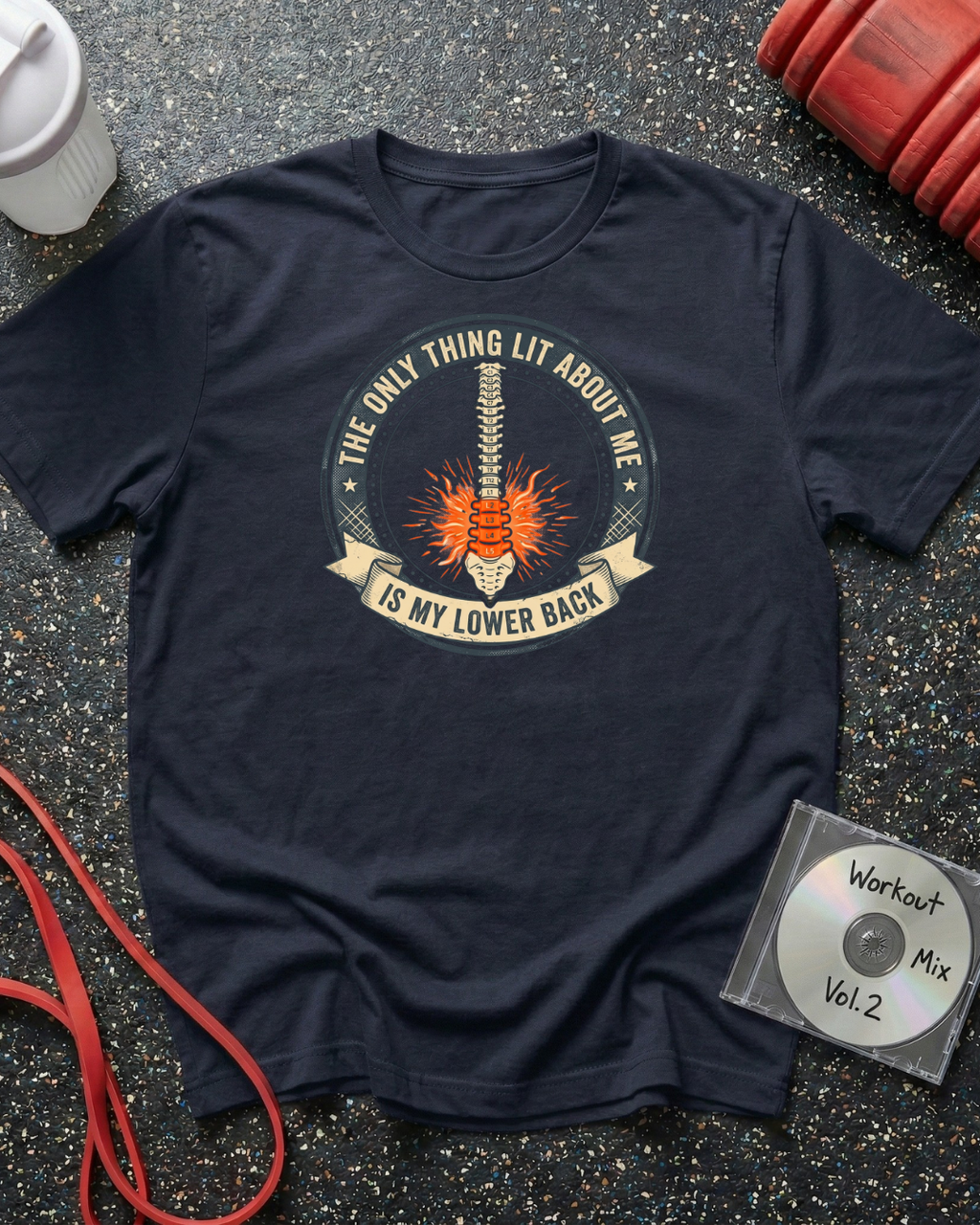 Lit Lower Back Badge Vertebrae Count T-Shirt