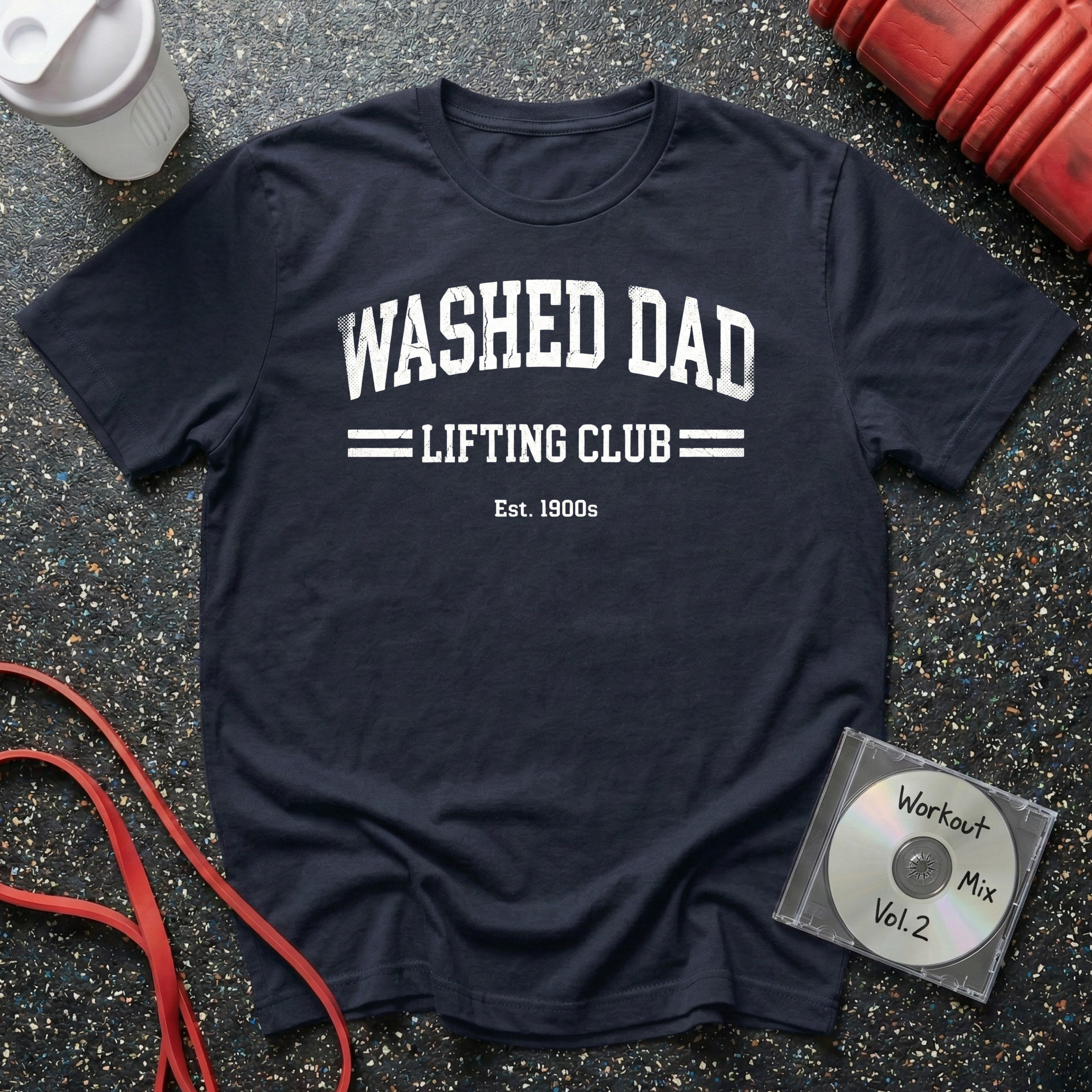 Washed Dad Lifting Club (White Text) T-Shirt