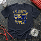 Stroller Meat Squad Text (Blue and Gold) T-Shirt