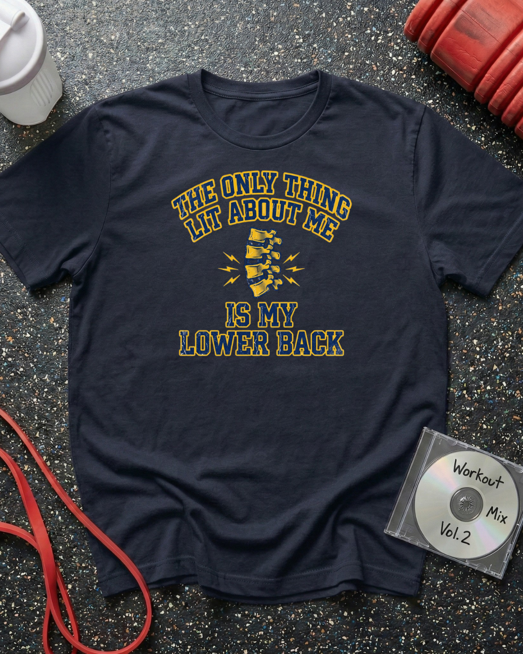 Lit Lower Back (Blue & Gold Text) T-Shirt