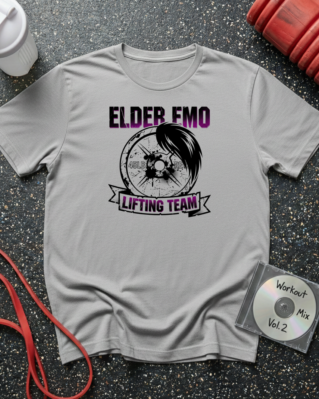 Elder Emo Lifting Team Weight Plate T-Shirt