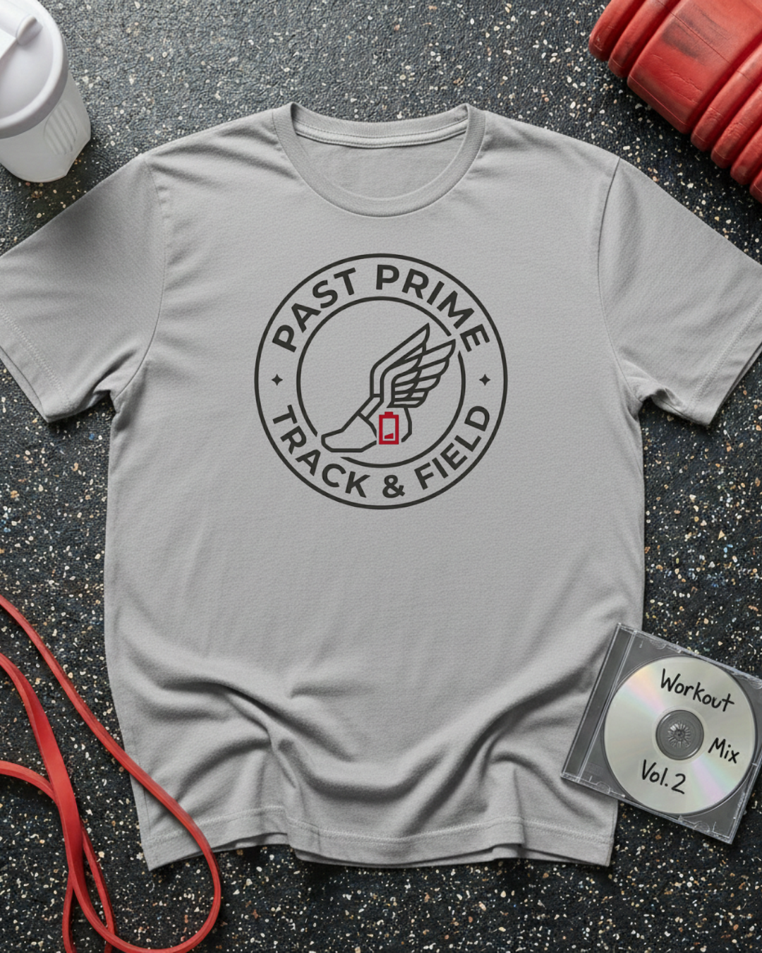Past Prime Track and Field (Battery) T-Shirt