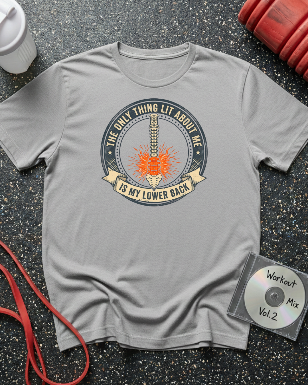 Lit Lower Back Badge Vertebrae Count T-Shirt