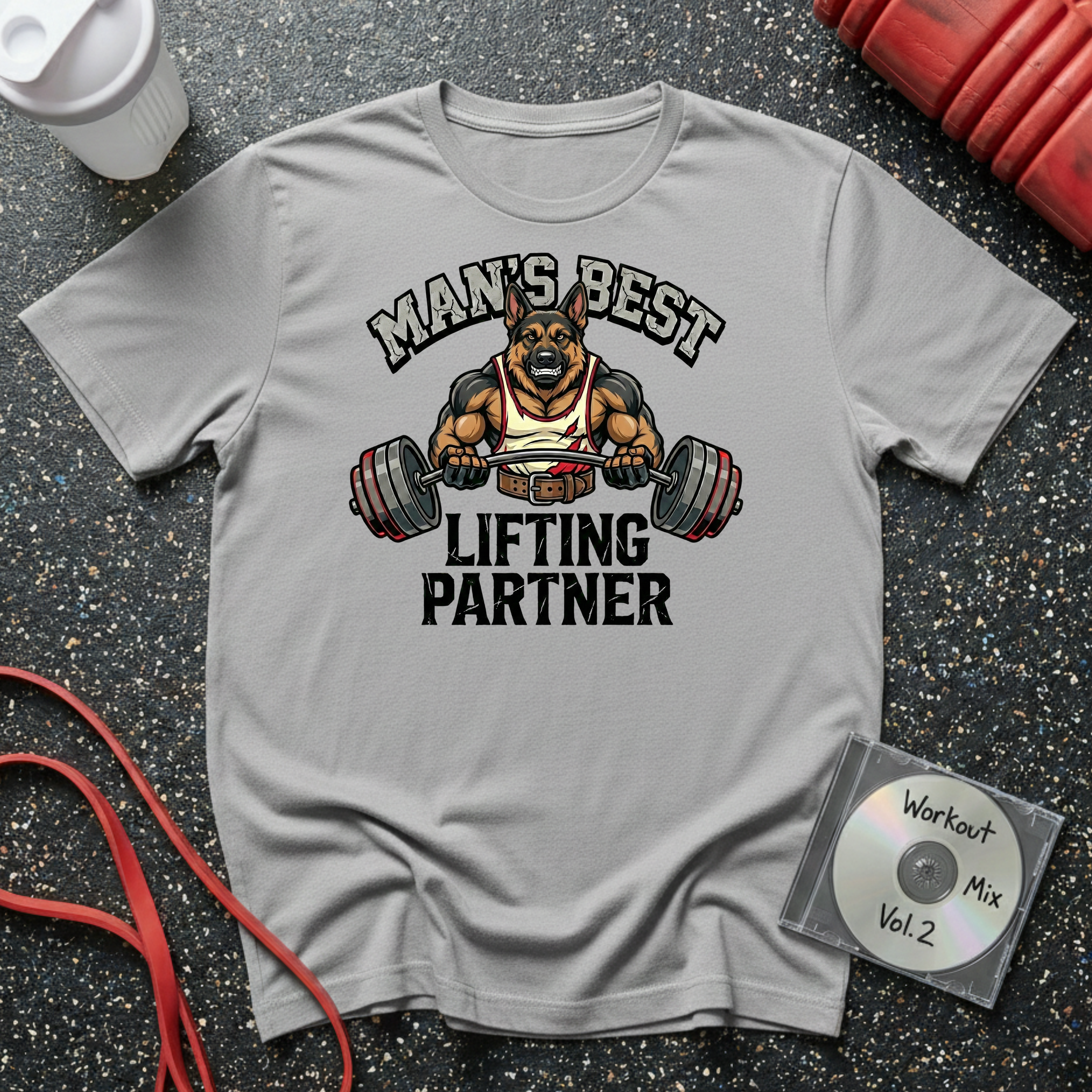 Man's Best Lifting Partner German Shepard T-Shirt