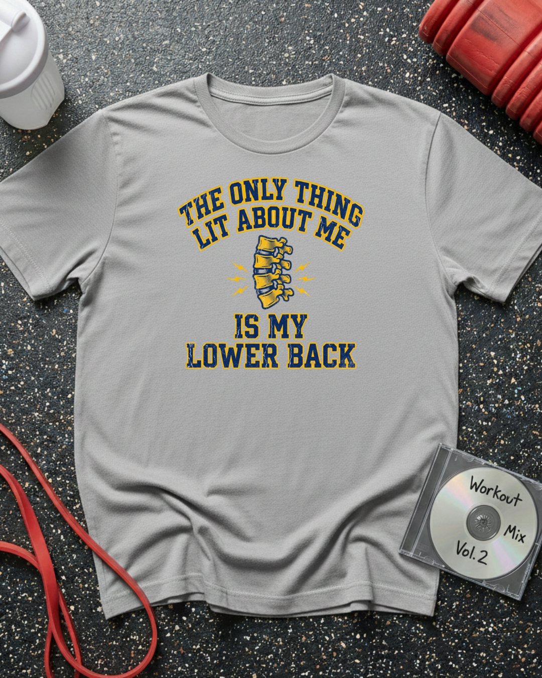 Lit Lower Back (Blue & Gold Text) T-Shirt