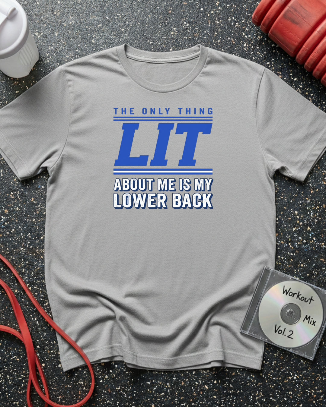 Lit Lower Back (Blue Text) T-Shirt