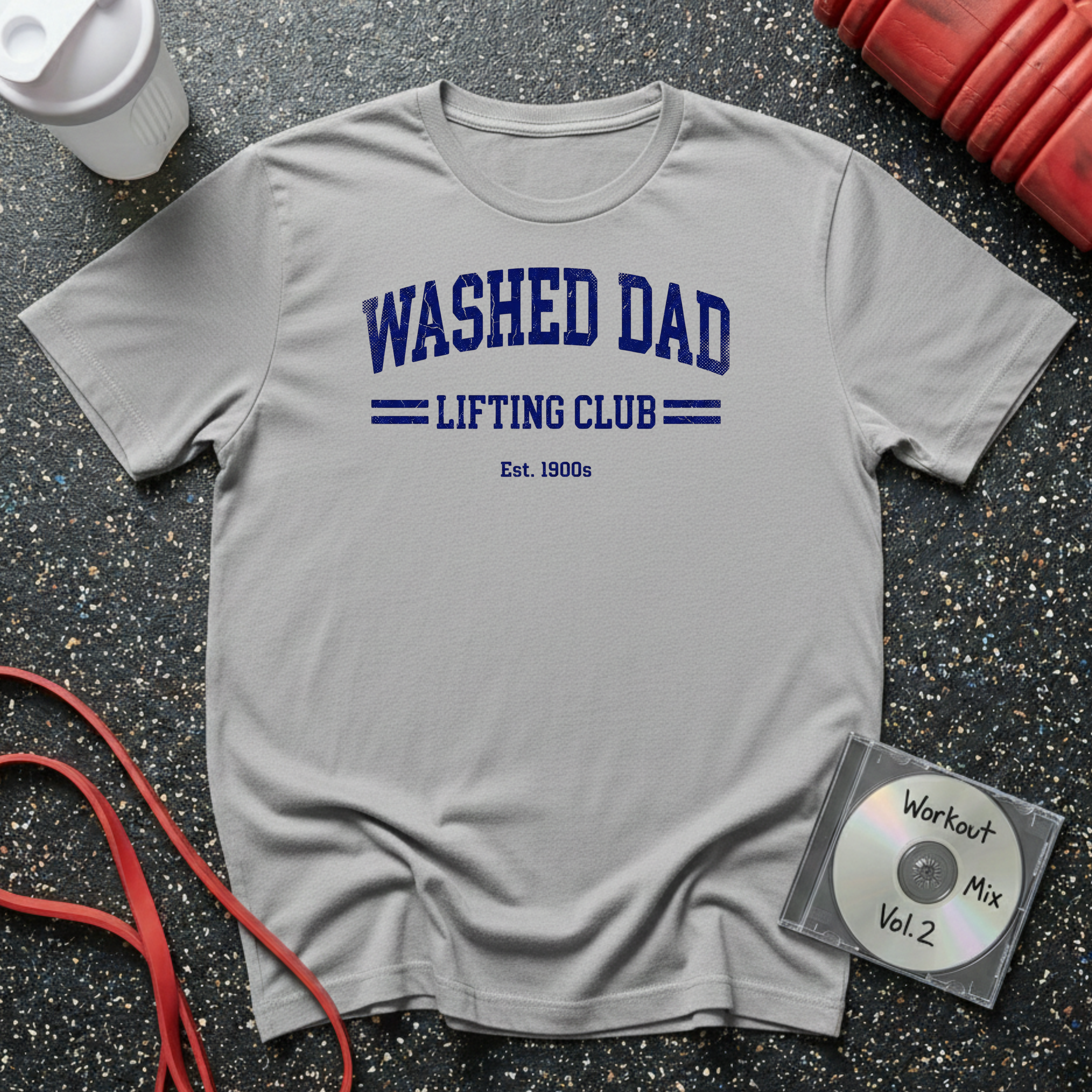 Washed Dad Lifting Club (Blue) T-Shirt