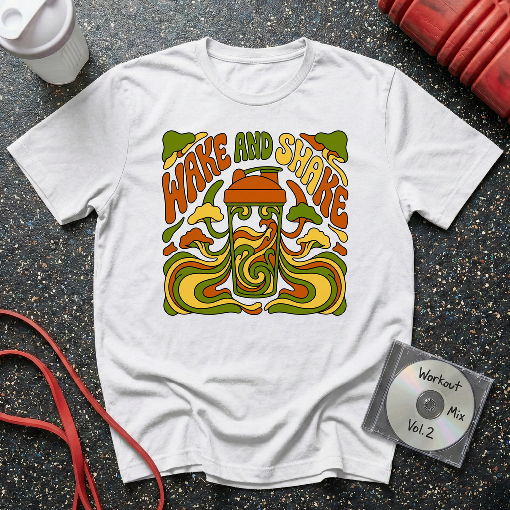 Wake and Shake Groovy Brown Green T-Shirt
